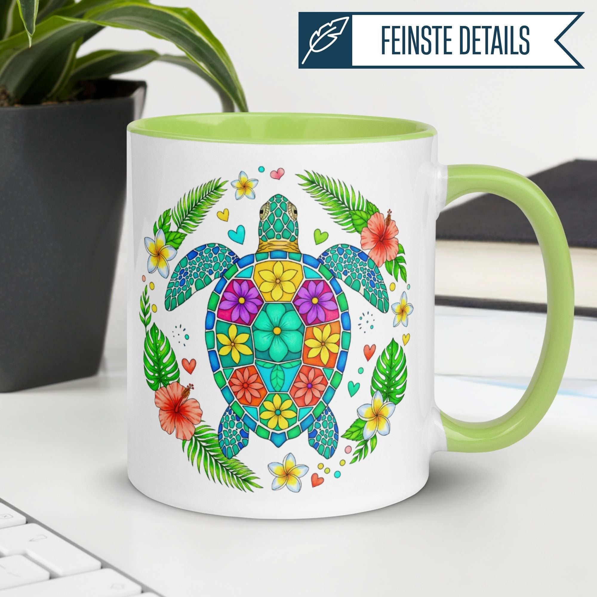 Schildkröte Tasse | Bunte Sommervibes im Schildkröten Feeling