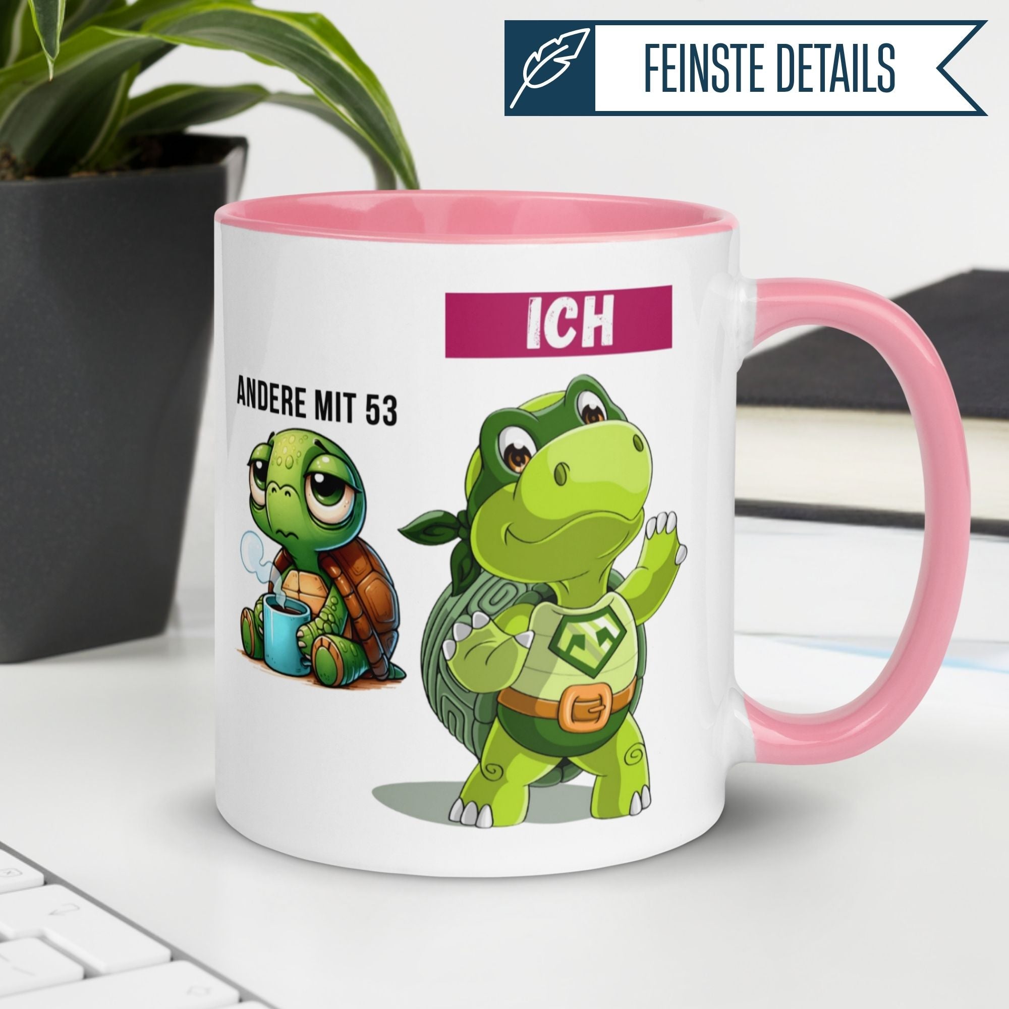 Momentals® Tasse 53. Geburtstag | Schildkröte & Spruch | Andere mit 53 und Ich