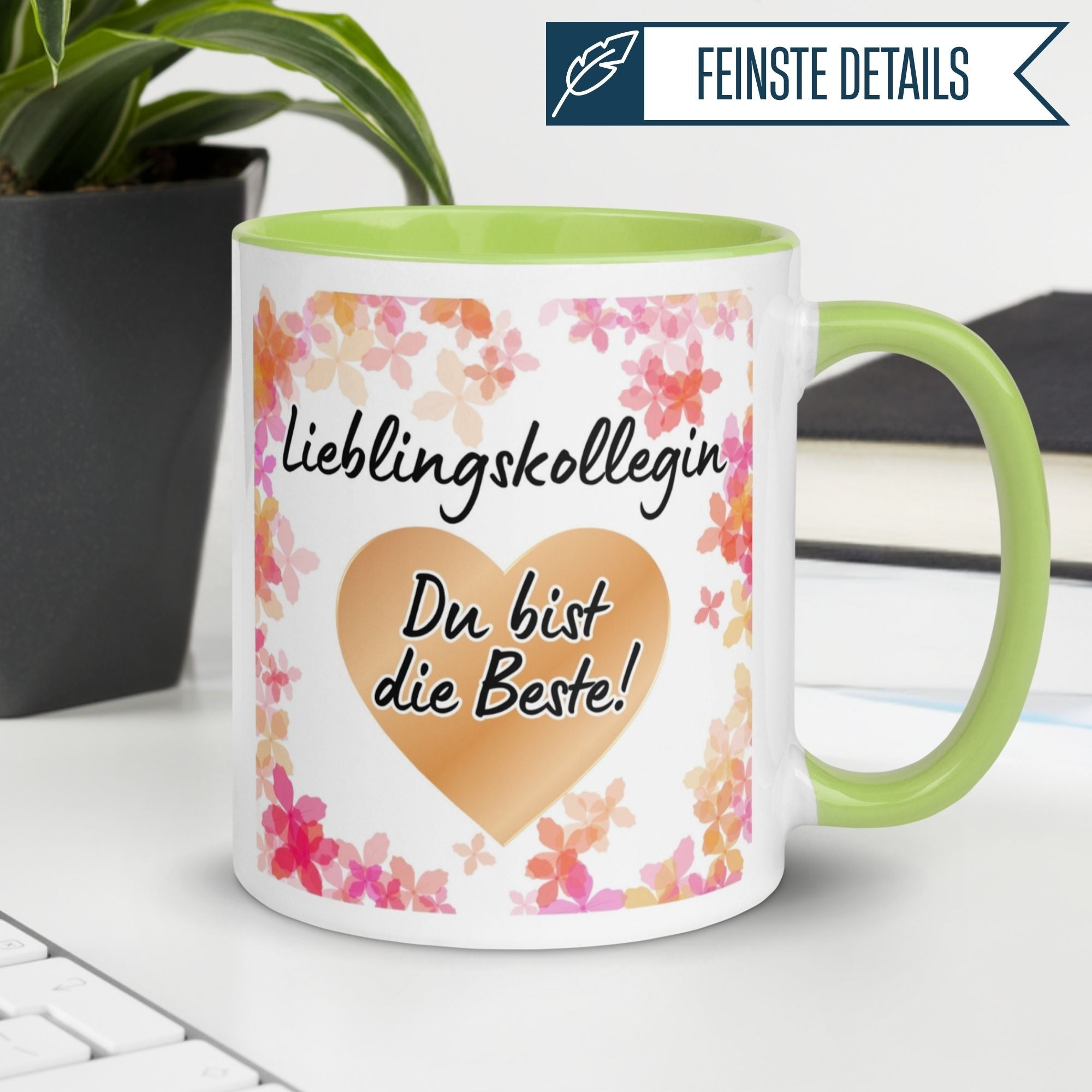 Momentals® Tasse Kollegin | Herz & Spruch | Lieblingskollegin - Du bist die Beste