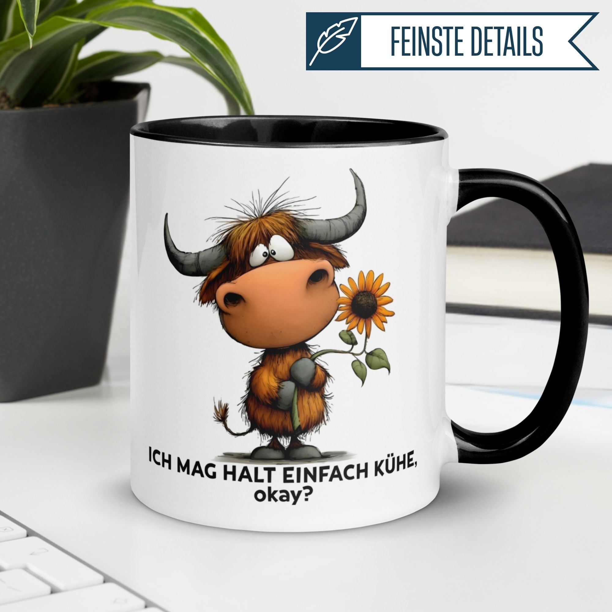 Tasse Kuh – „Ich mag halt einfach Kühe - okay“ – lustiger Geschenk Becher für Landwirt