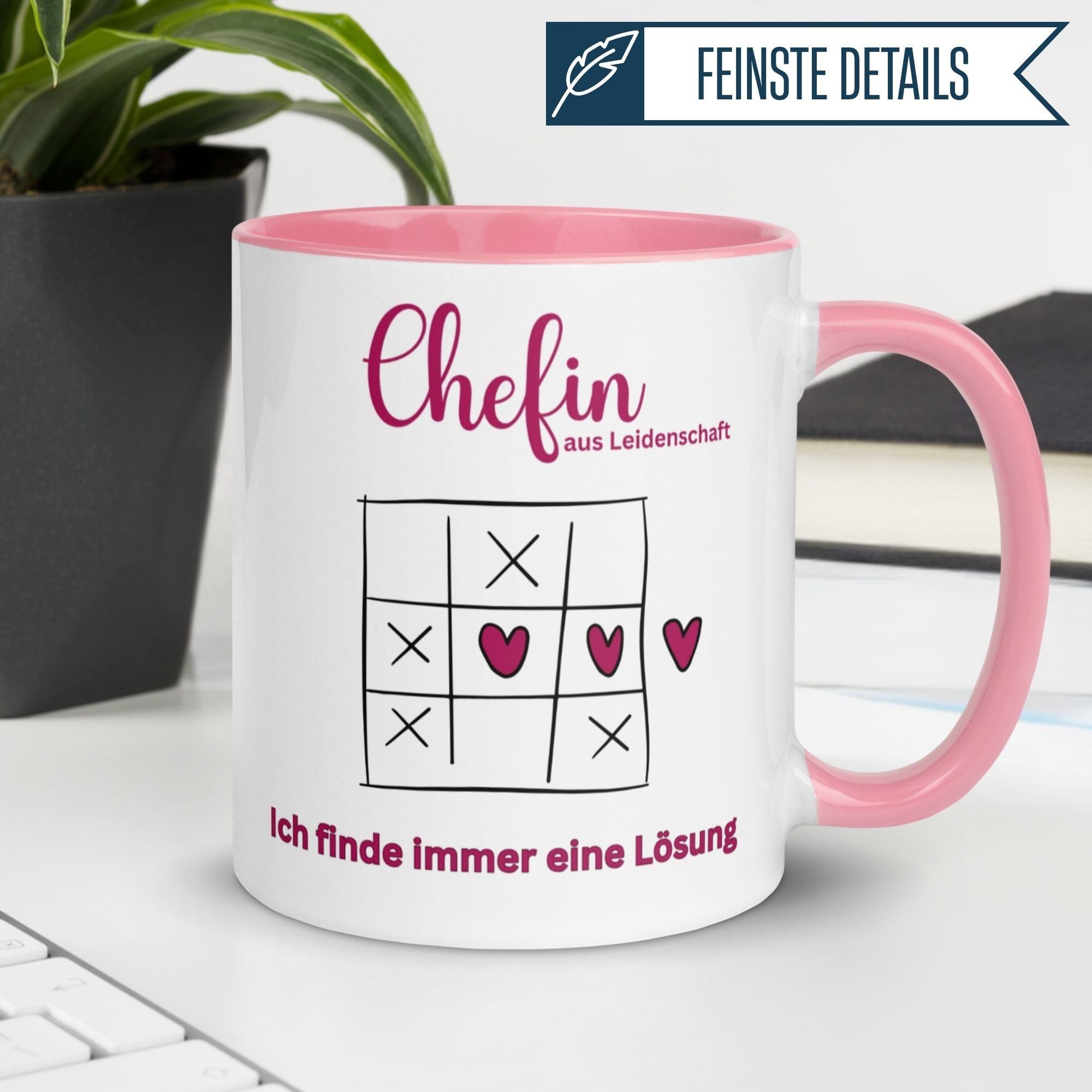 Momentals® Tasse Chefin mit Spruch "Ich finde immer eine Lösung" – perfektes Geschenk für die Chefin.