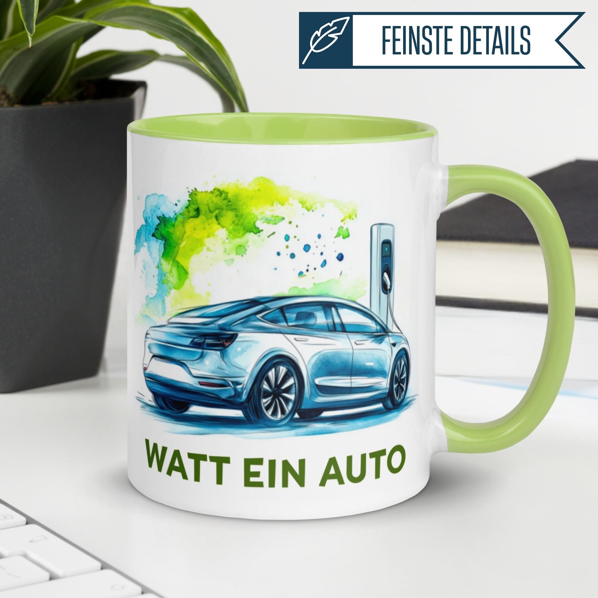 Tasse | E-Auto & Spruch | Watt für ein Auto