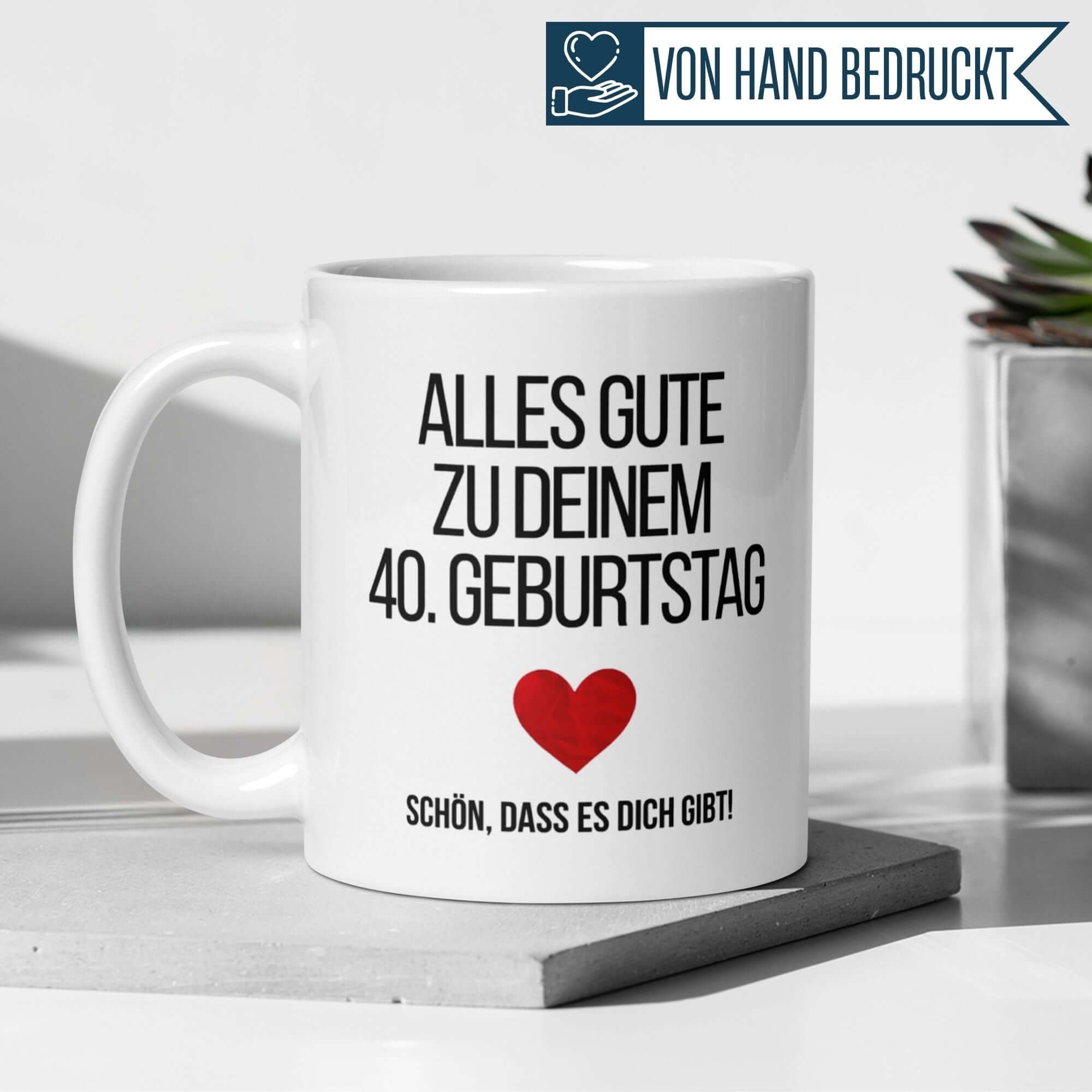 Momentals® Tasse 40. Geburtstag | Modern & Spruch | Alles Gute zum Geburtstag • Momentals
