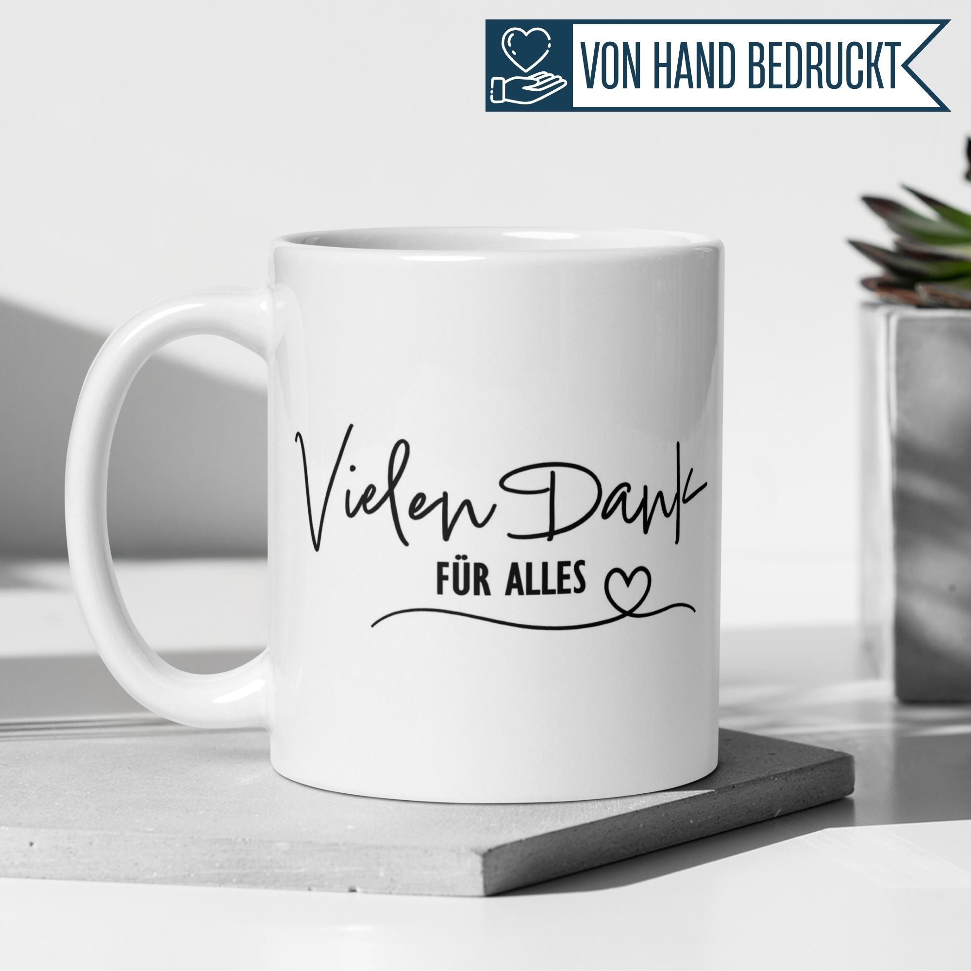 Momentals® Tasse Dankeschön | Herz & Spruch | Vielen Dank für alles • Momentals
