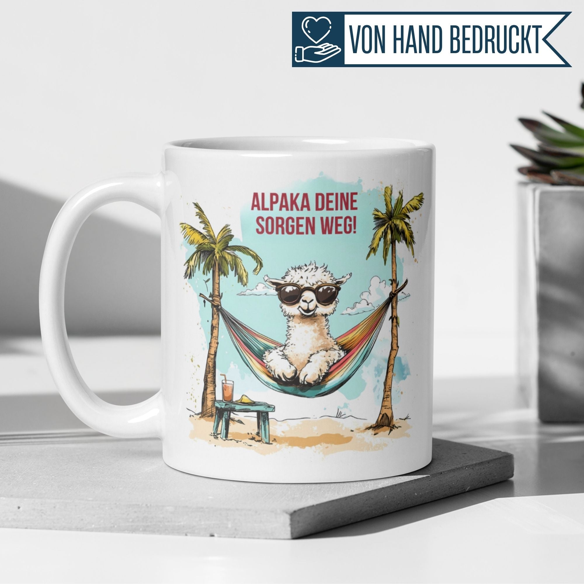 Momentals® Tasse | Alpaka & Spruch | Alpaka deine Sorgen weg • Momentals
