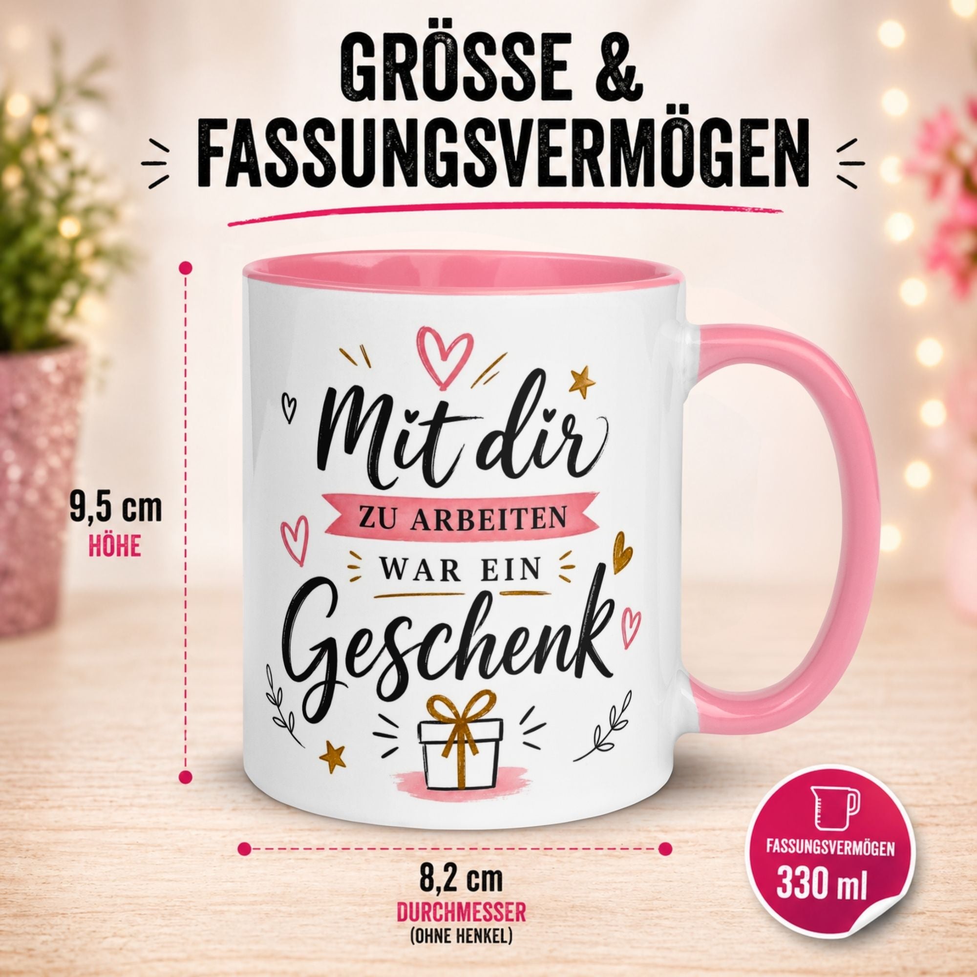 Tasse Kollegin – „Mit dir zu arbeiten war ein Geschenk“ – Abschiedsgeschenk