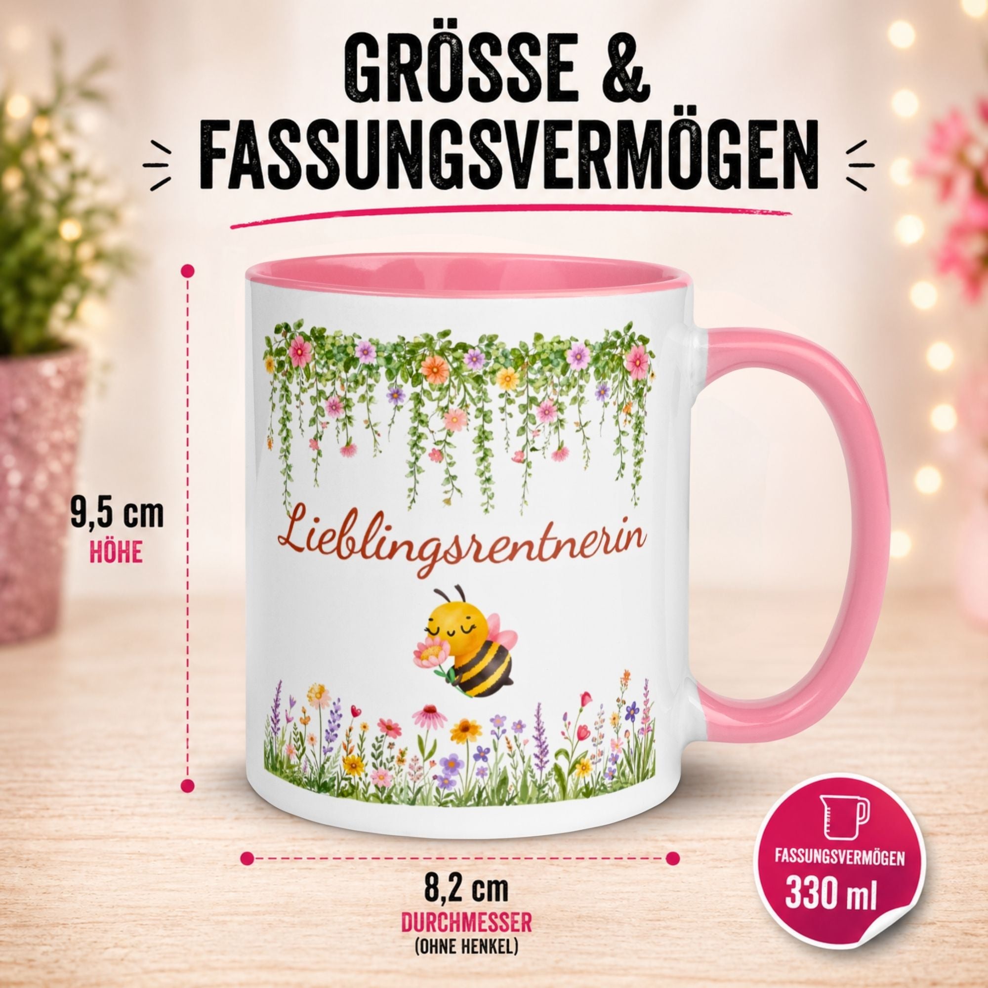Tasse Rente Frau – „Lieblingsrentnerin“ – Geschenk Rentnerin Renteneintritt