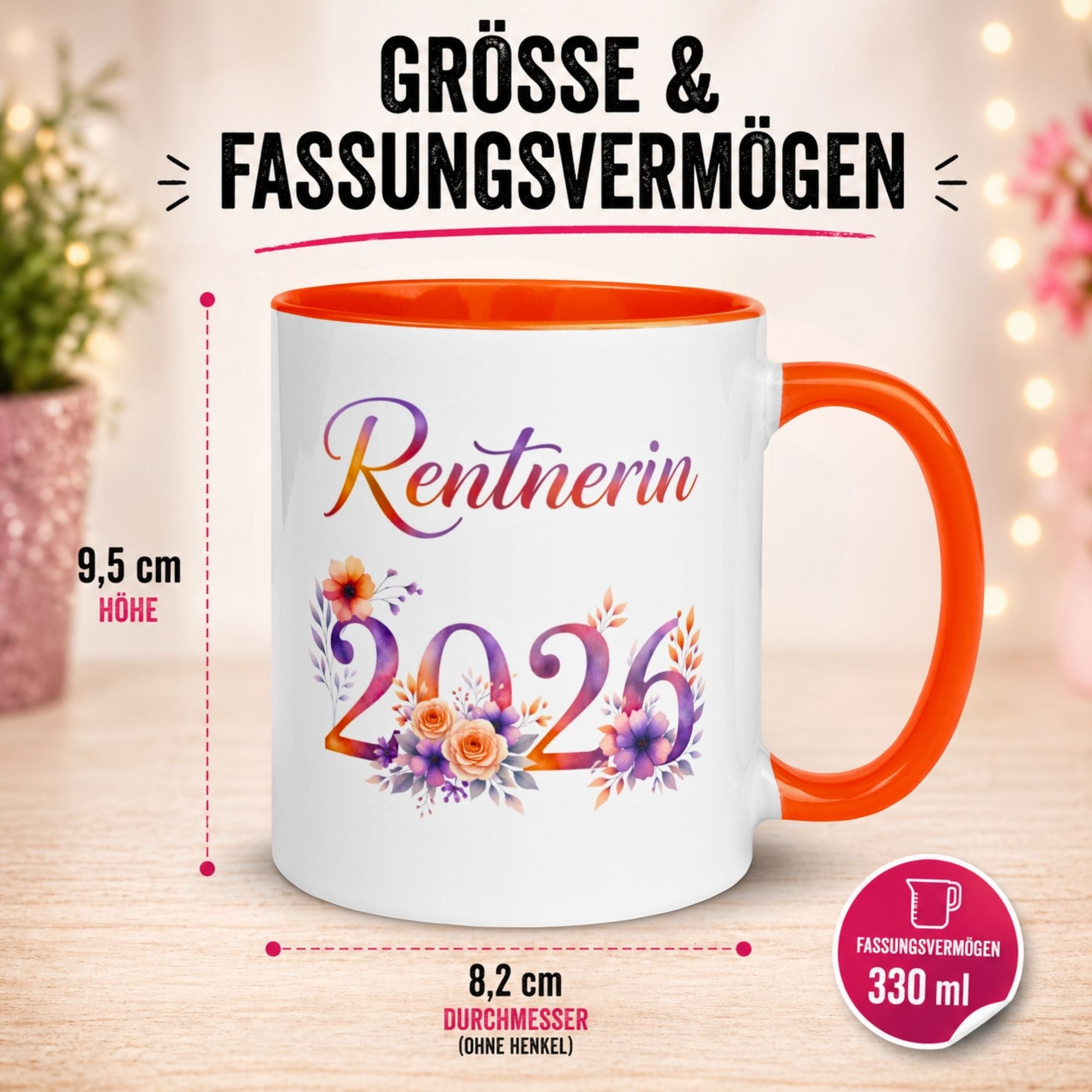 Tasse Rentnerin – „Rentnerin 2026“ – Geschenk Ruhestand Frau