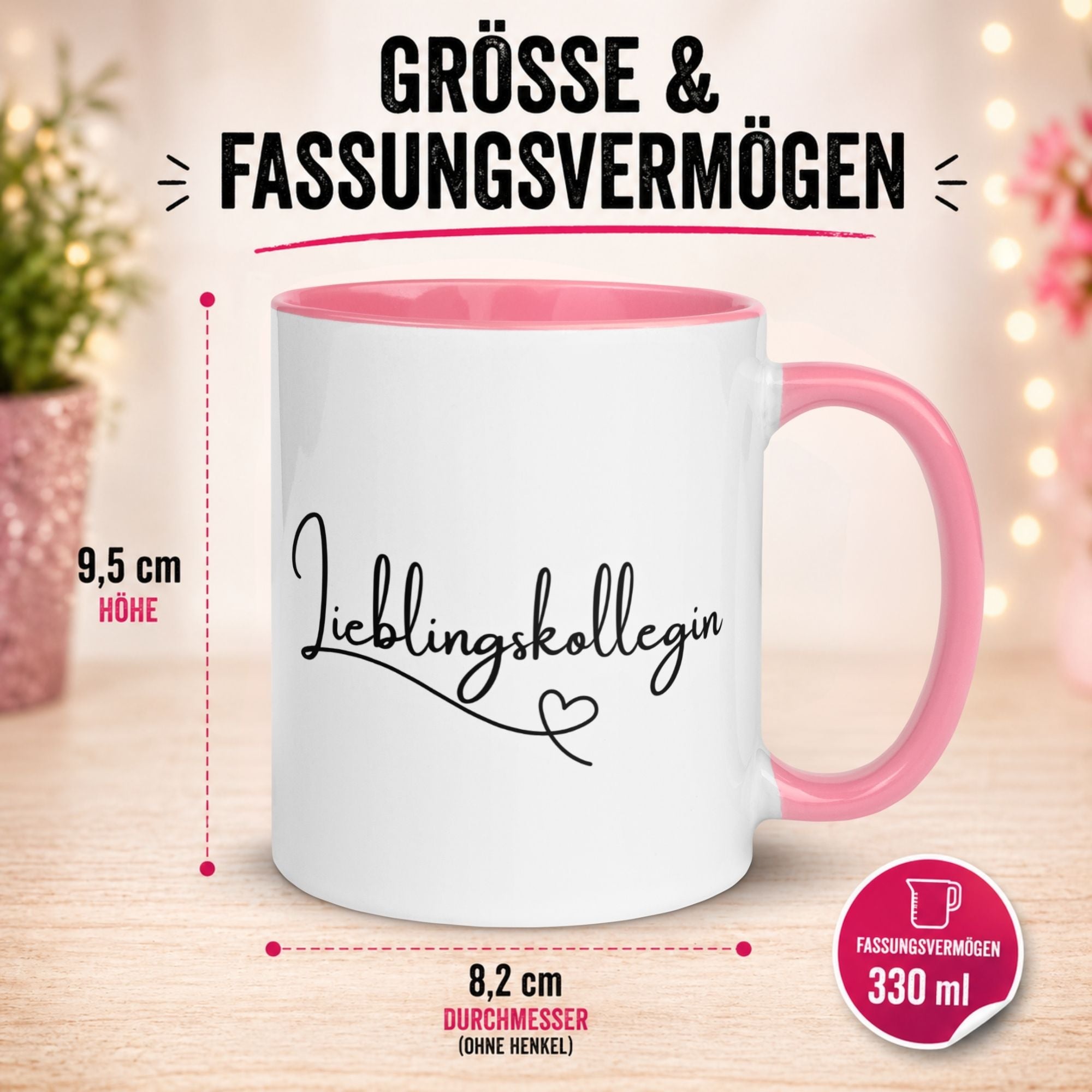 Tasse Kollegin – „Lieblingskollegin mit Herz“ – Geschenk Beste Arbeitskollegin
