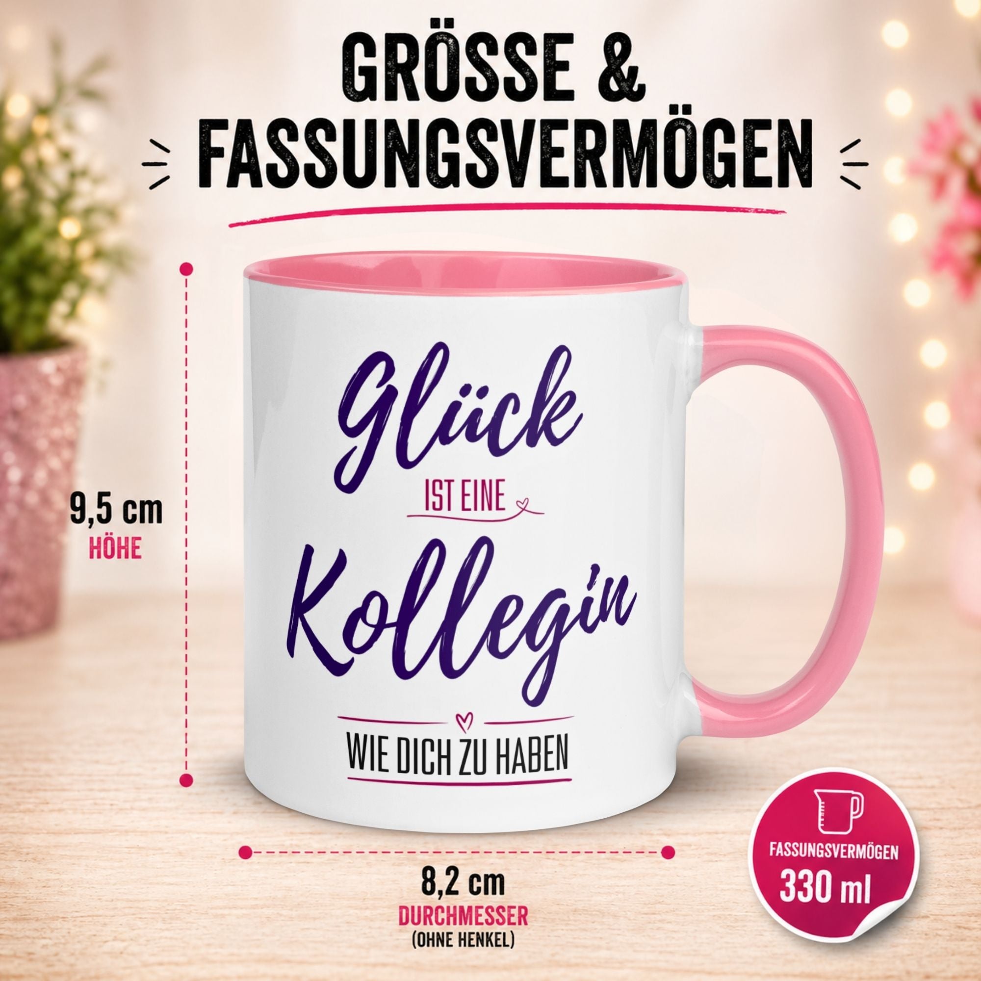Tasse Kollegin – „Glück ist eine Kollegin wie Dich zu haben“ – Geschenk Beste Arbeitskollegin