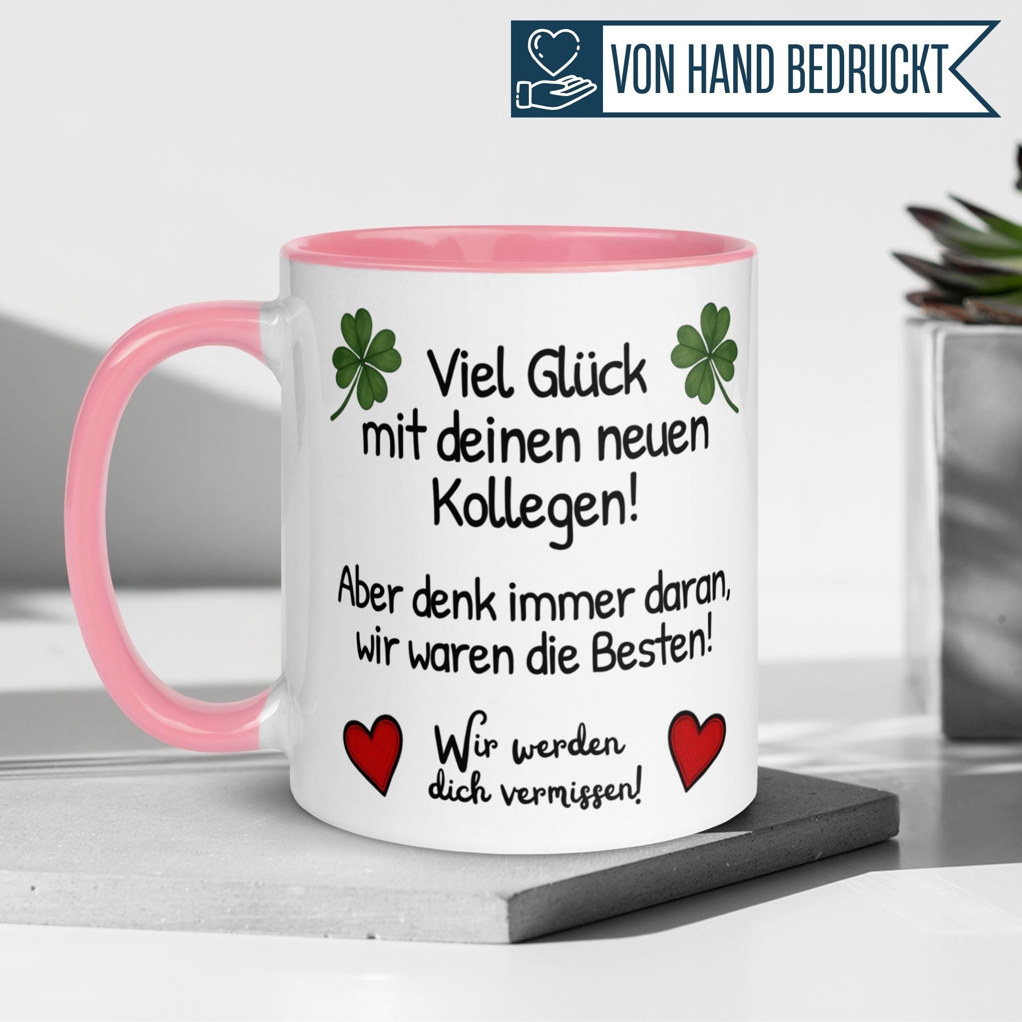 Abschied Kollegin Tasse | Viel Glück mit deinen neuen Kollegen