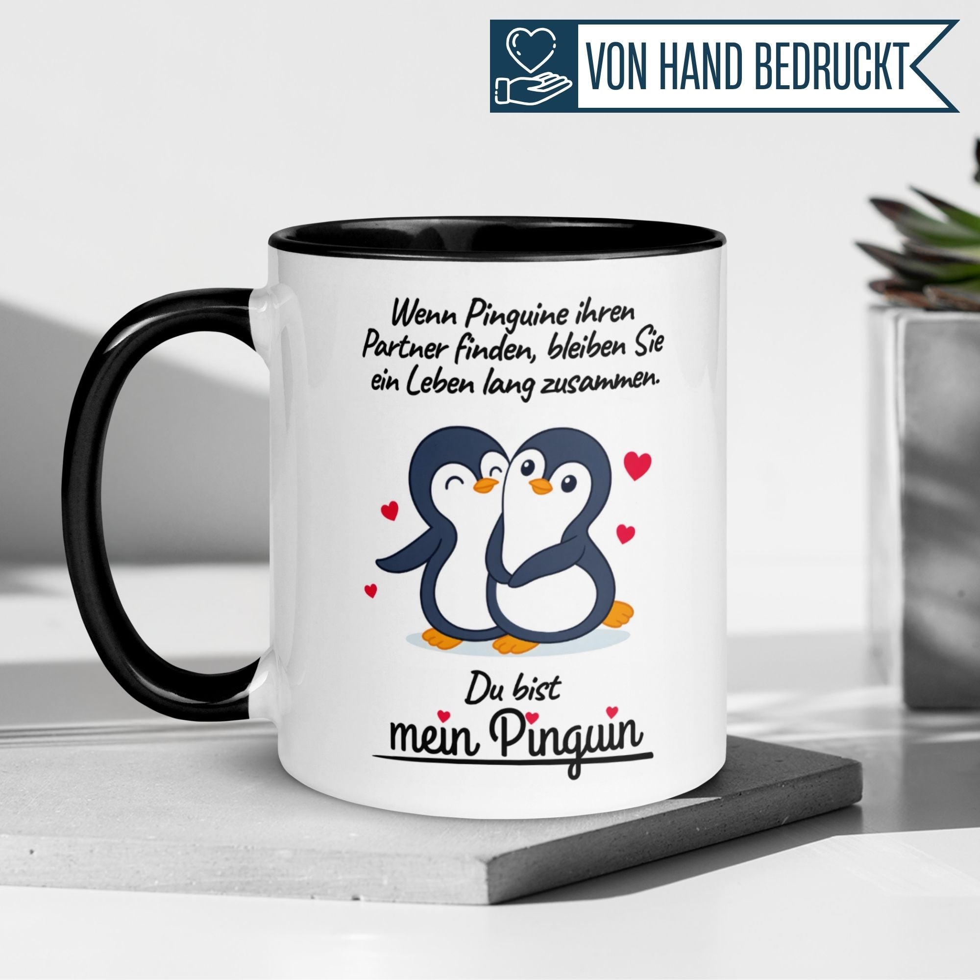 Tasse Liebe | Pinguin & Spruch | Wenn Pinguine ihren Partner finden bleiben Sie ein Leben lang zusammen