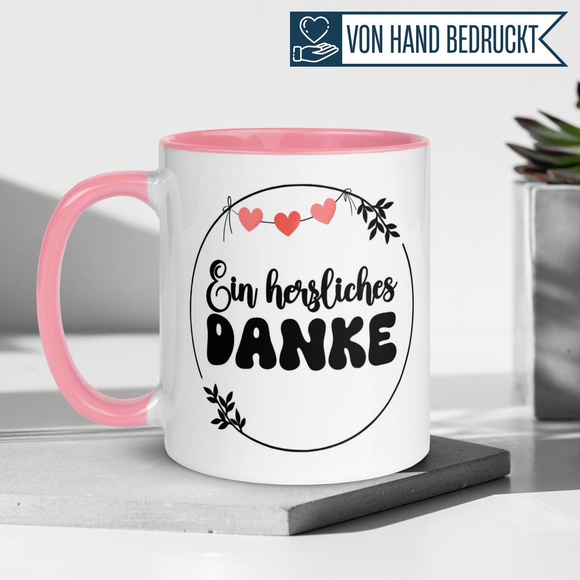 Tasse Danke – „Ein herzliches Danke“ – Dankeschön Geschenke Kollegin/Freundin