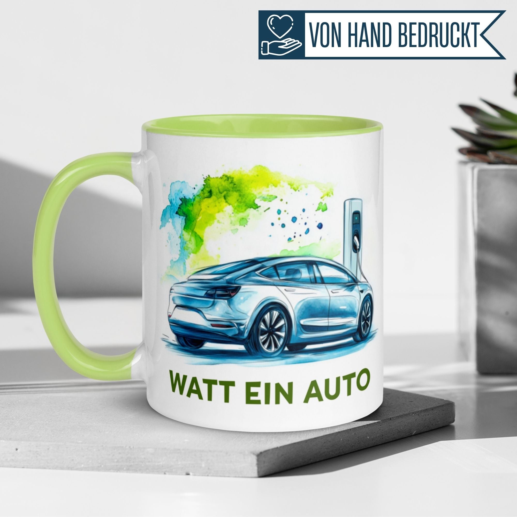 Tasse | E-Auto & Spruch | Watt für ein Auto