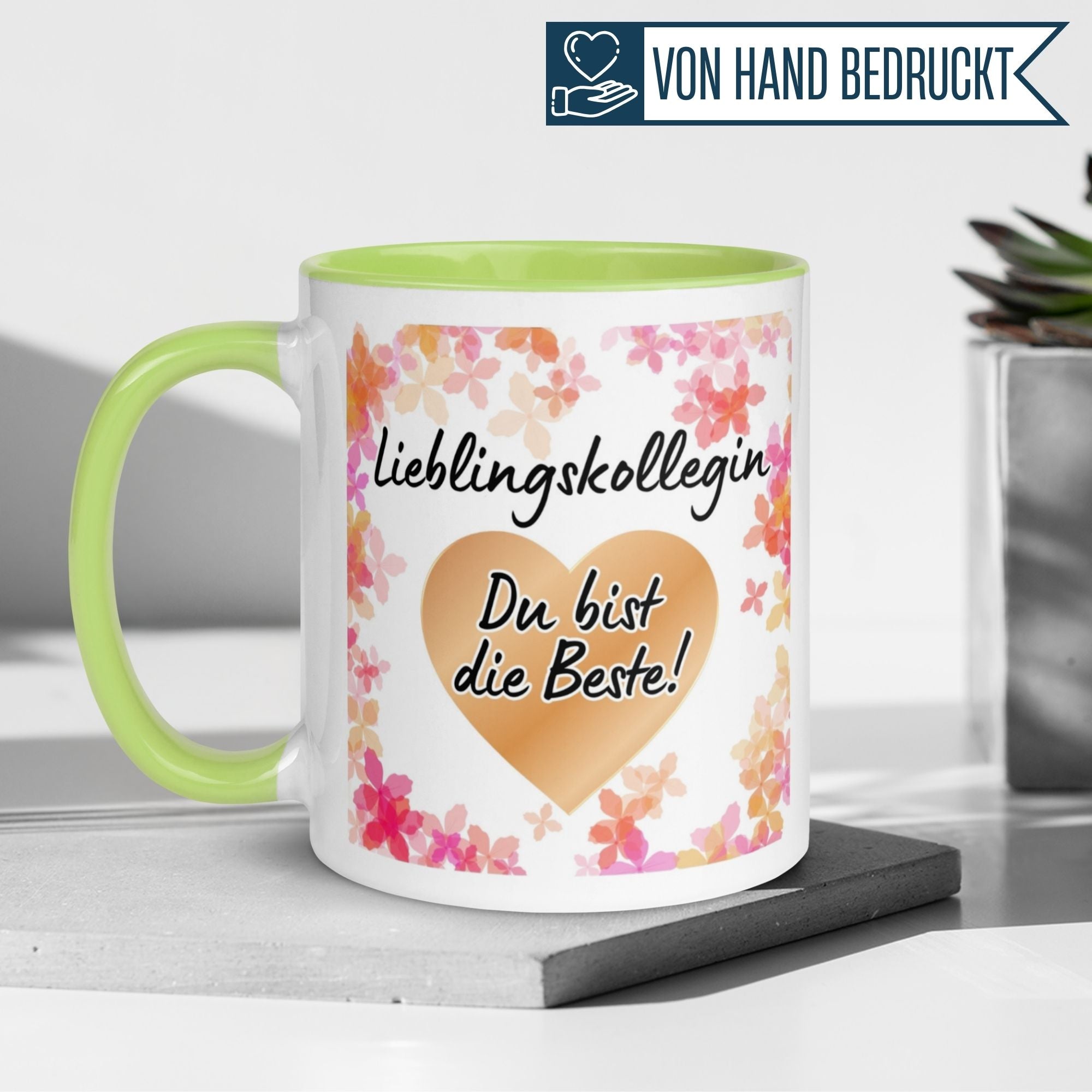 Momentals® Tasse Kollegin | Herz & Spruch | Lieblingskollegin - Du bist die Beste