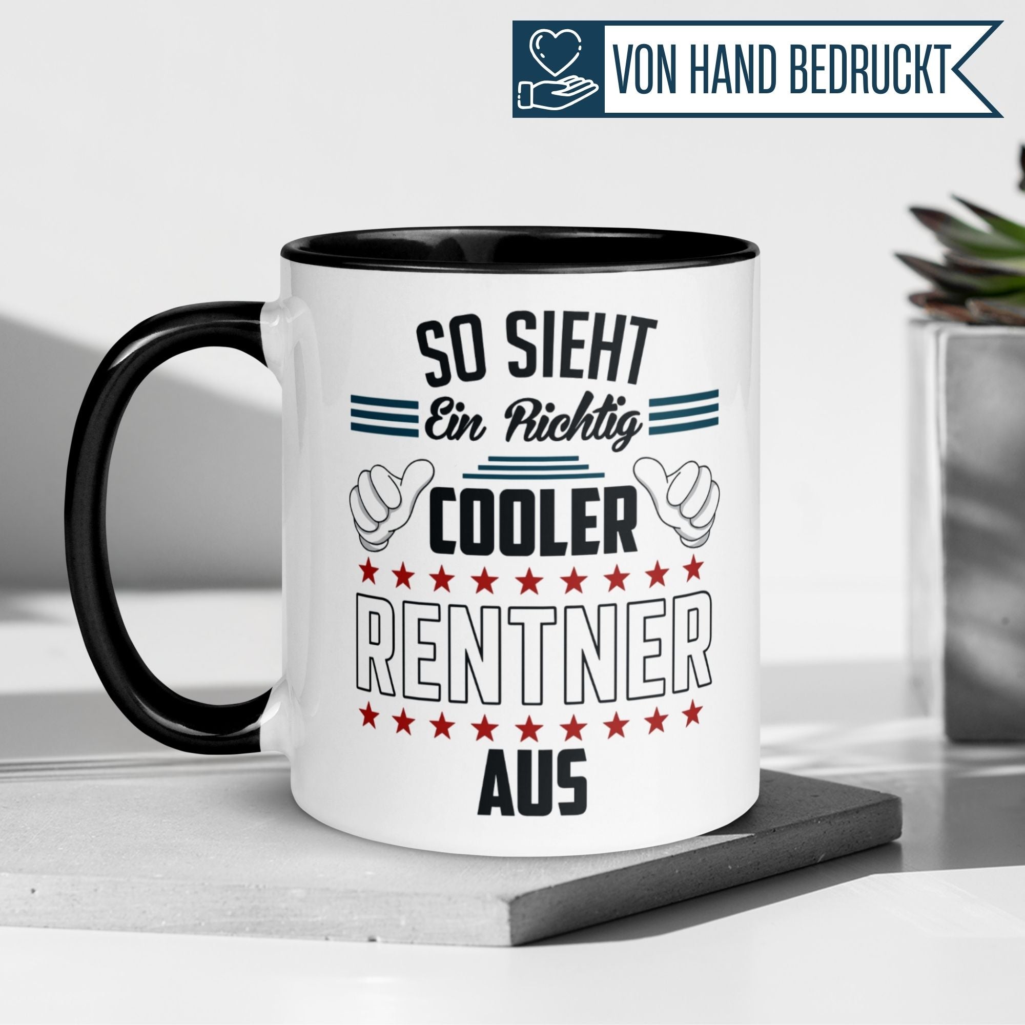 Tasse Rentner – „So sieht ein richtig cooler Rentner aus“ – Geschenke Abschied Pension
