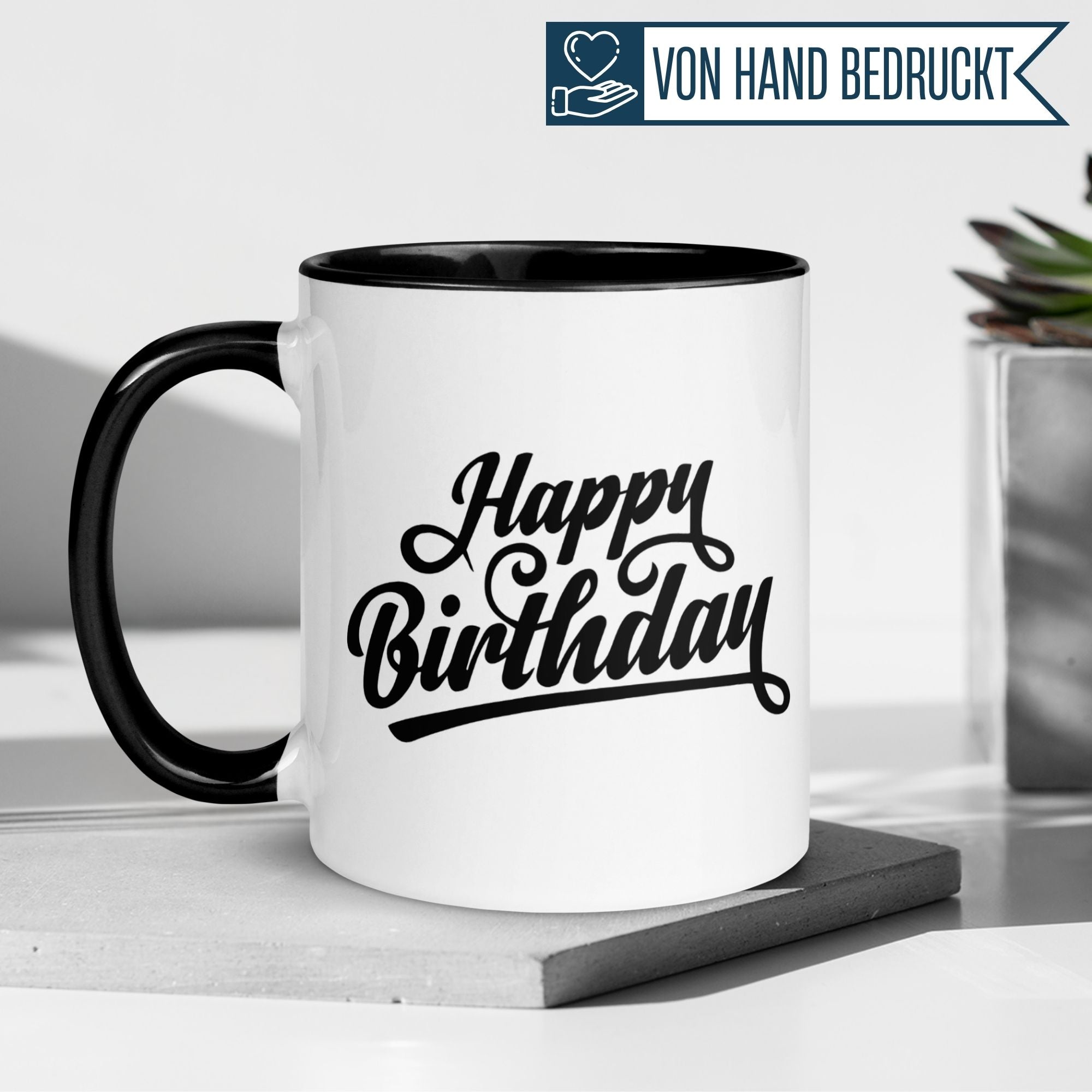 Geburtstag Tasse | Happy Birthday - Minimalistischer Stil