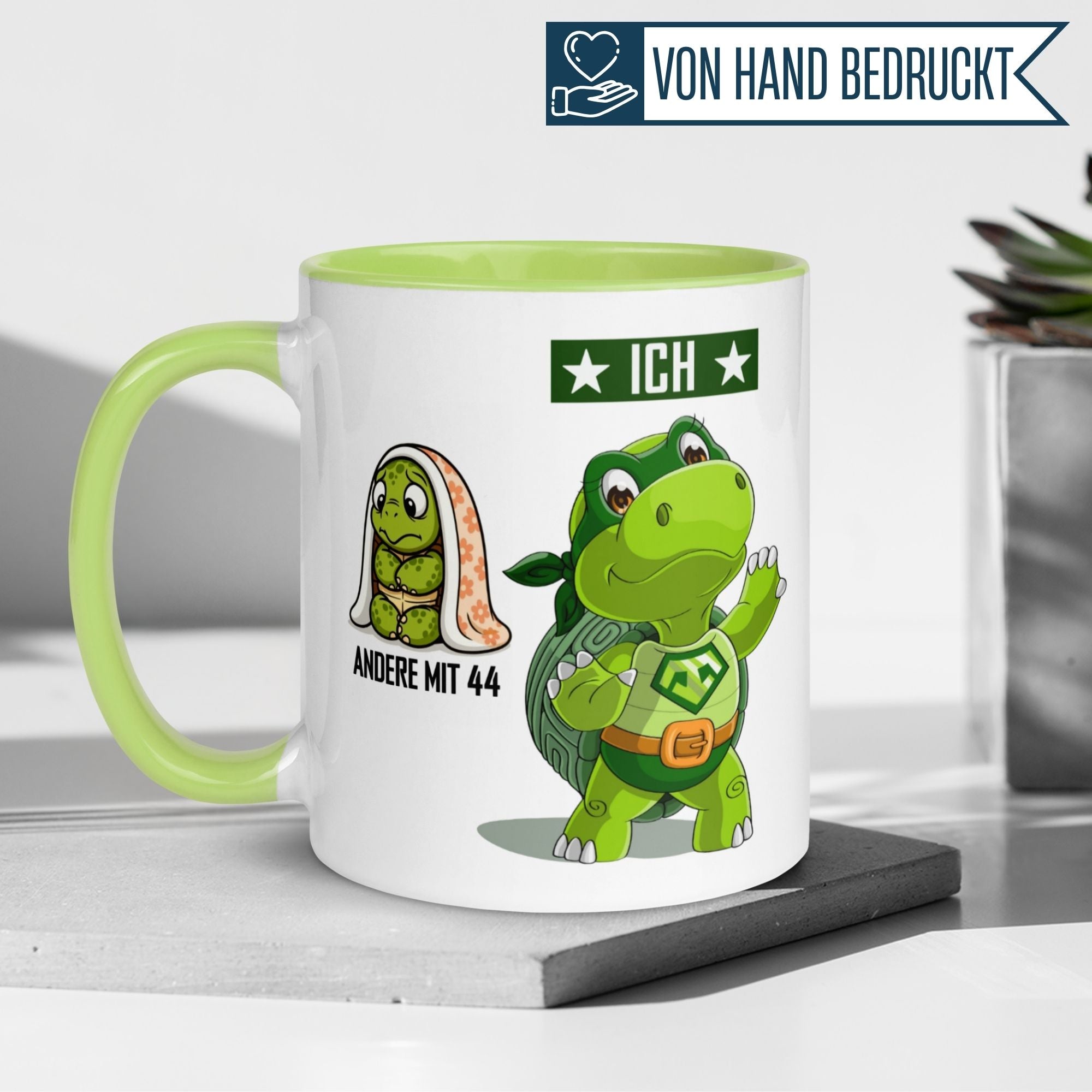 Tasse 44. Geburtstag | Schildkröte & Spruch | Andere mit 44 und Ich
