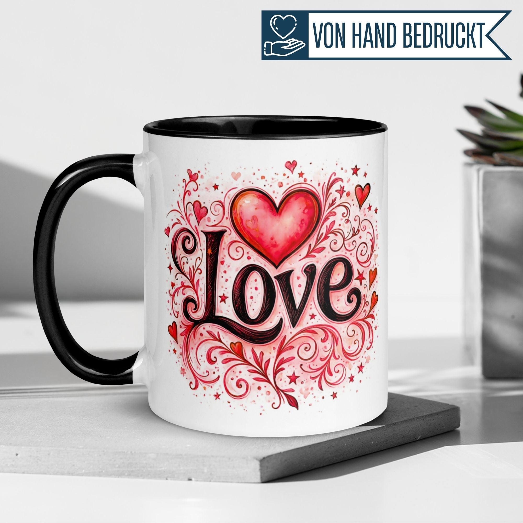 Tasse Liebe – „Ornamental Love“ – Ich liebe Dich Geschenk Partner Jahrestag Valentinstag