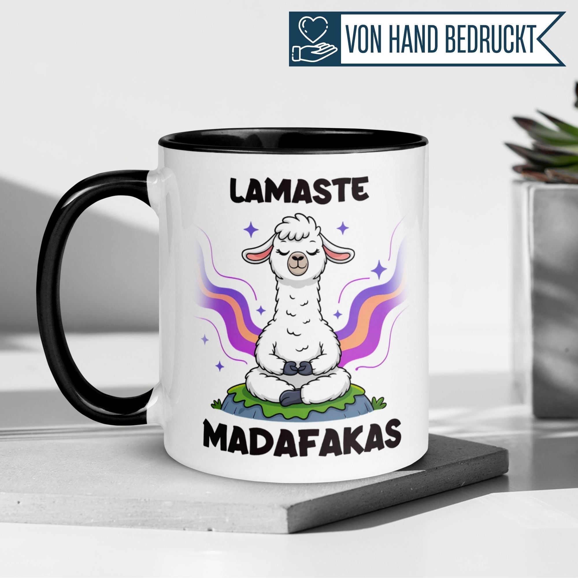 Tasse Lama – „Lamaste Madafakas“ – lustiger Geschenk Becher