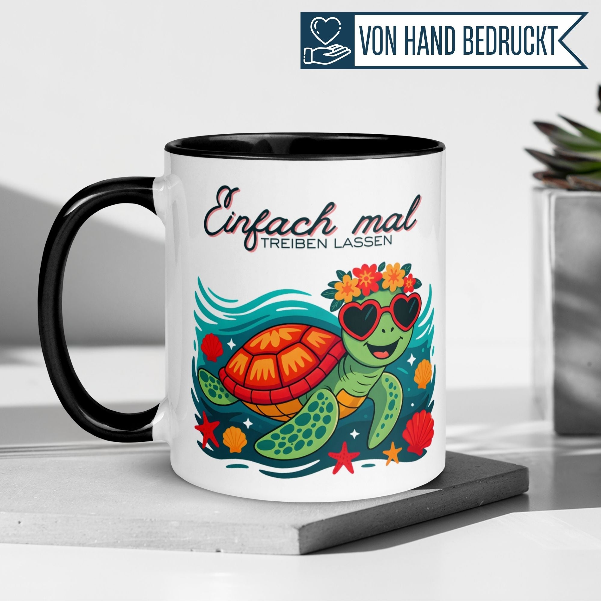 Schildkröte Tasse | Einfach mal treiben lassen