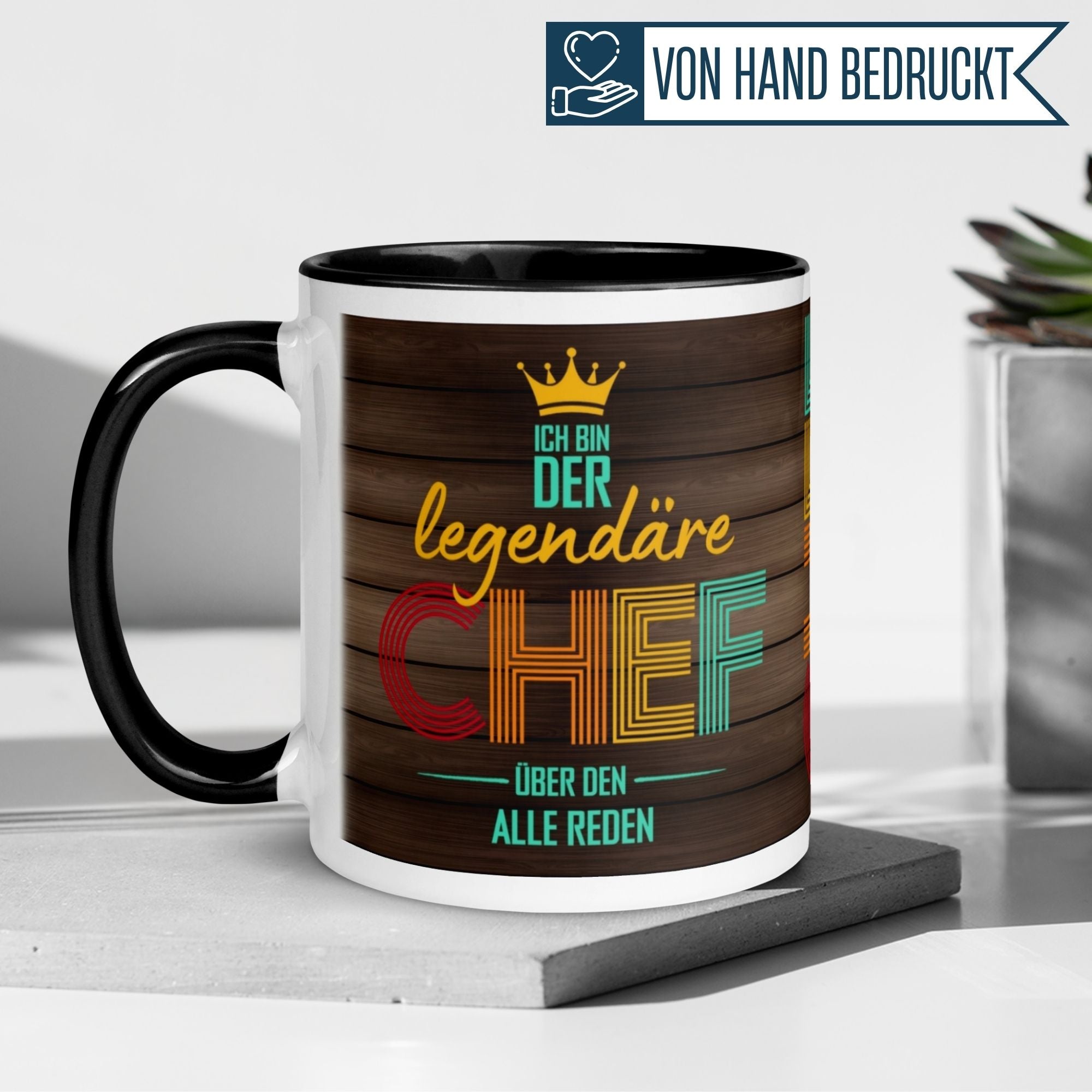 Momentals® Tasse für den legendären Chef, humorvolles Geschenk für das Büro, sorgt für täglich ein Lächeln.