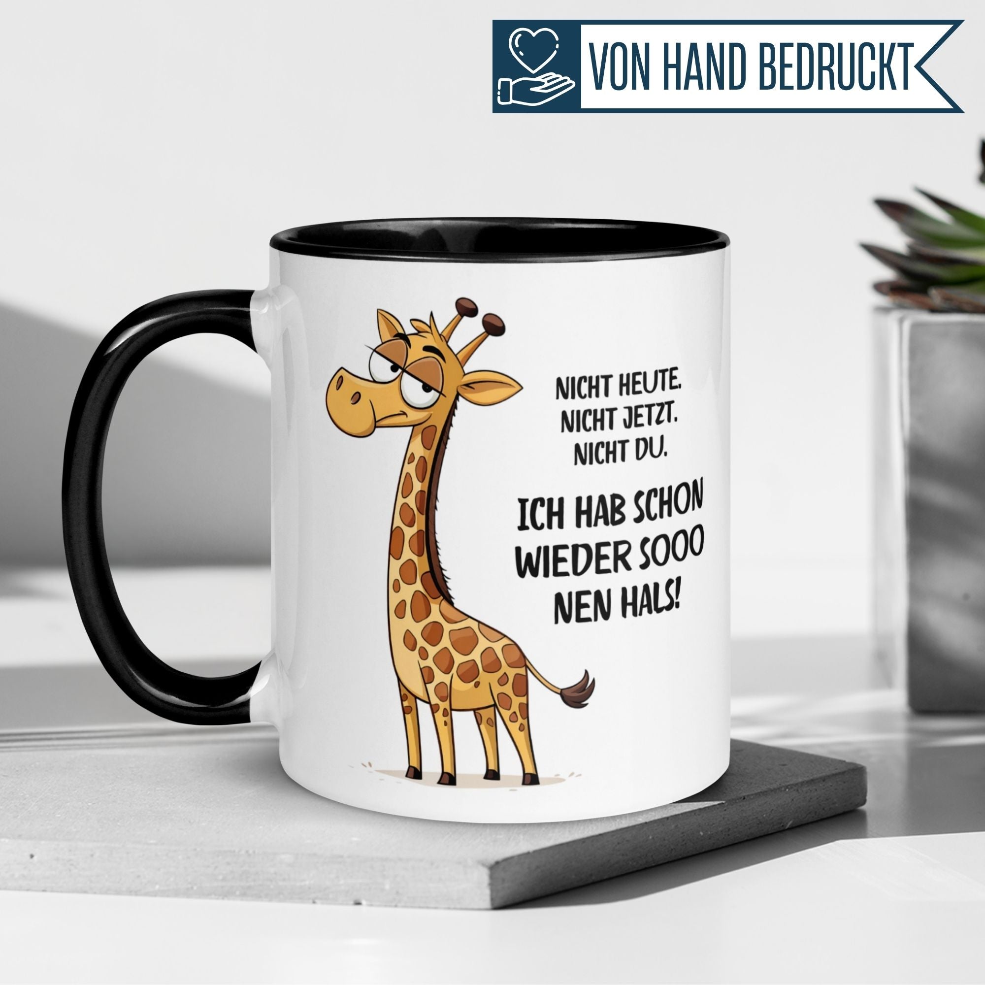 Tasse Giraffe – „Ich hab sooo nen Hals“ – lustiger Giraffen Geschenk Becher