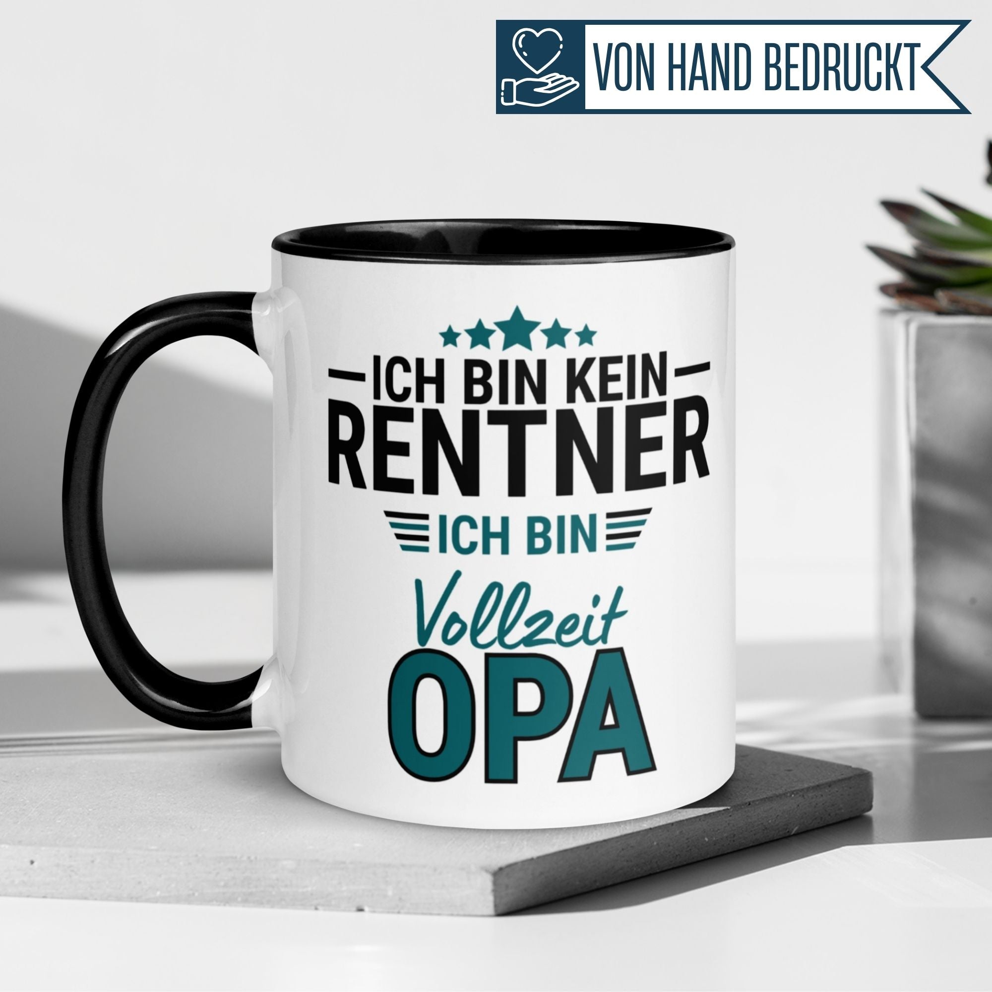 Tasse Rentner – „Ich bin kein Rentner ich bin Vollzeit Opa“ – Geschenk Rente Mann