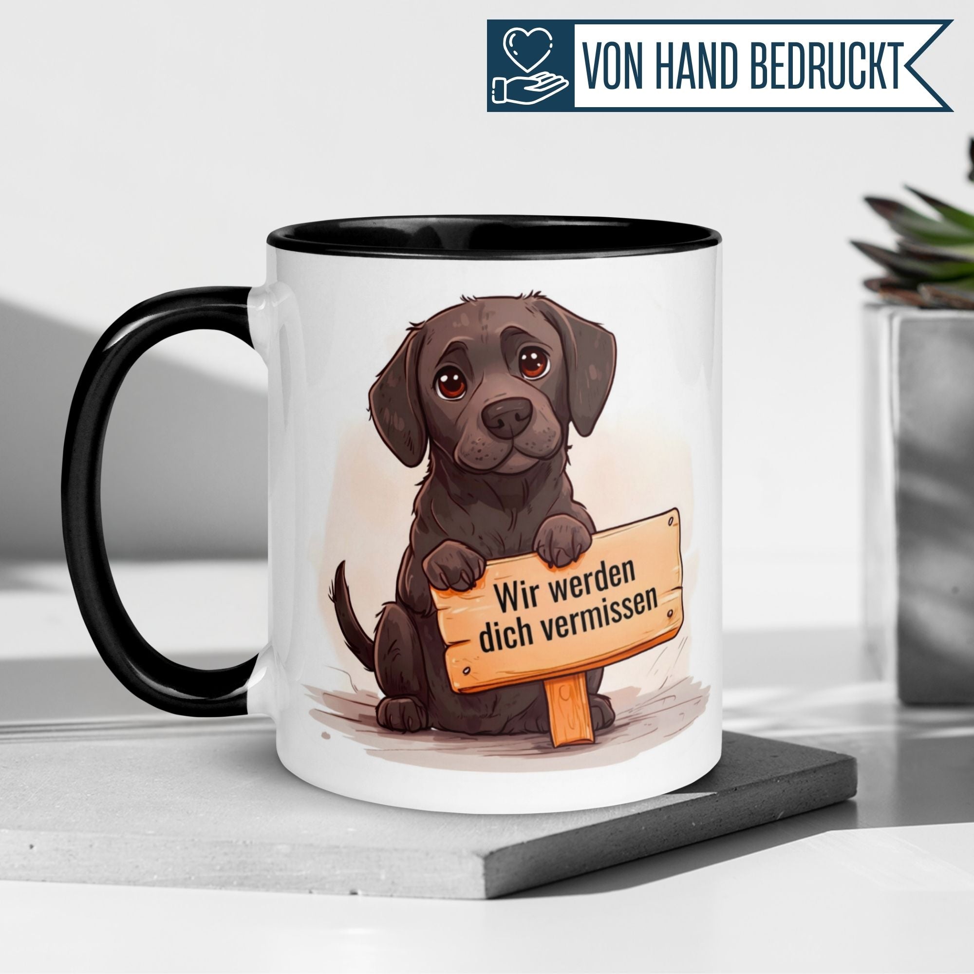 Tasse Abschied – „Wir werden dich vermissen“ – Abschiedsgeschenk Kollegin/Kollegen