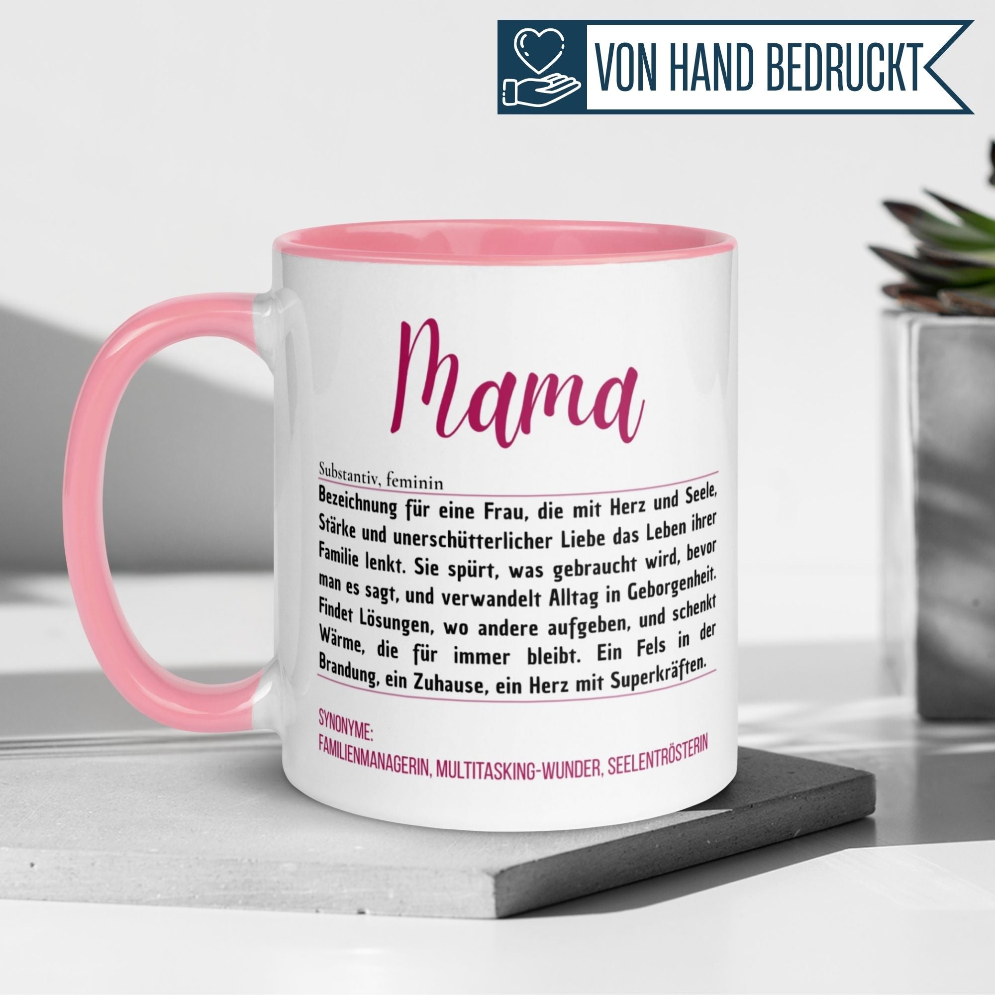 Mama Geschenk Tasse | Mama Definition – Herz mit Superkräften