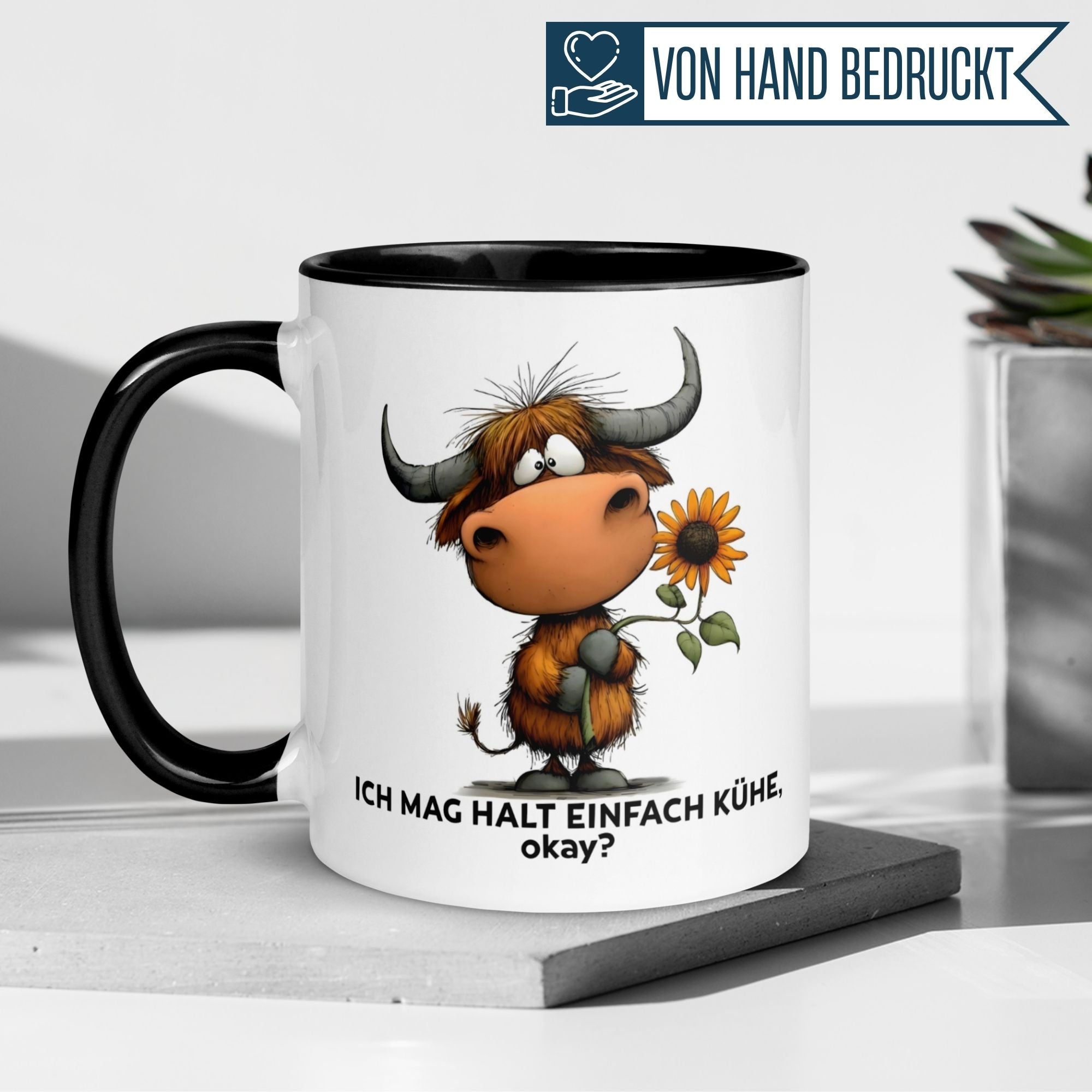 Tasse Kuh – „Ich mag halt einfach Kühe - okay“ – lustiger Geschenk Becher für Landwirt