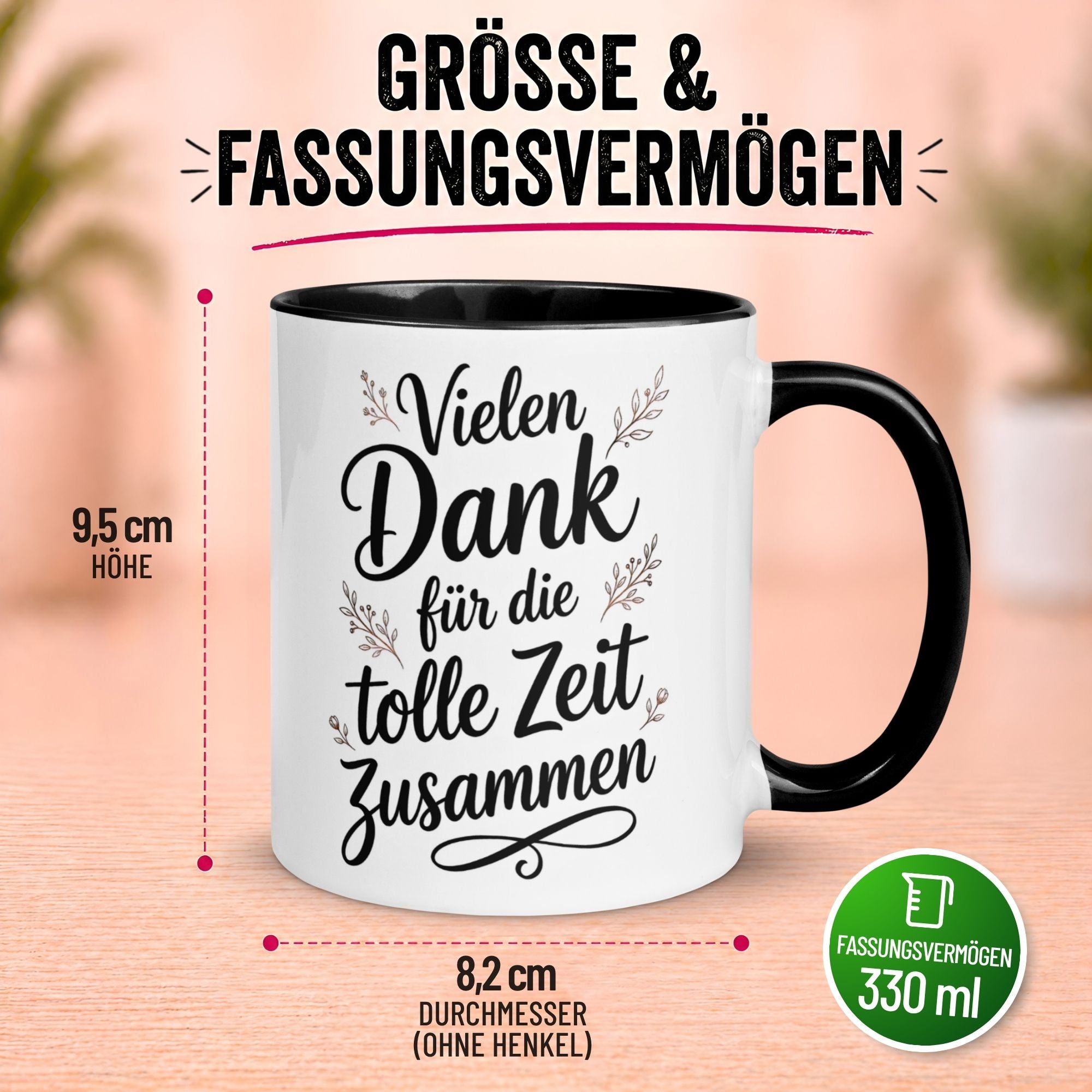 Tasse Abschied – „Vielen Dank für die tolle Zeit zusammen“ – Abschiedsgeschenk Kollege