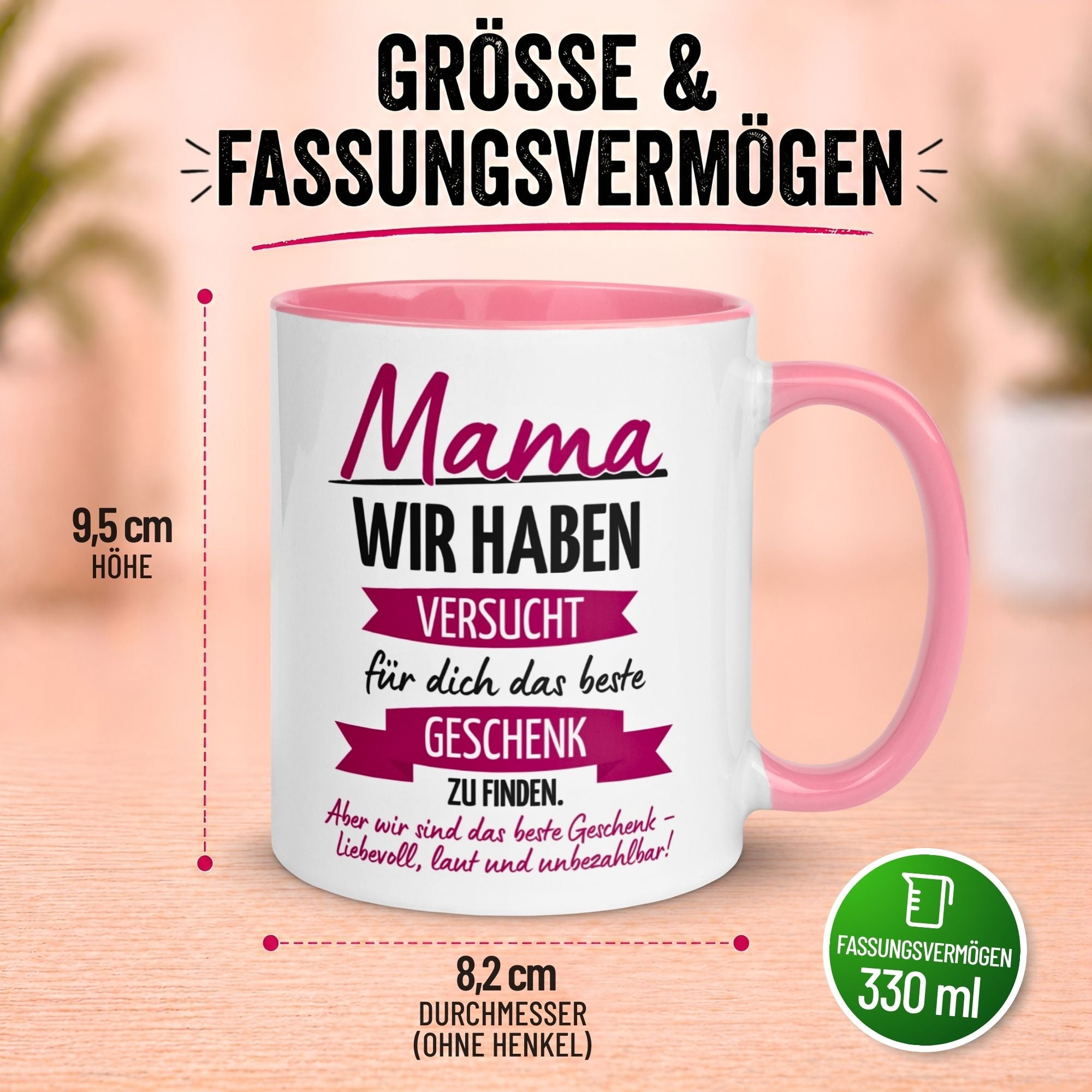 Tasse Mama – „Versucht das beste Geschenk zu finden“ – Beste Mama Geschenk Becher Geburtstag