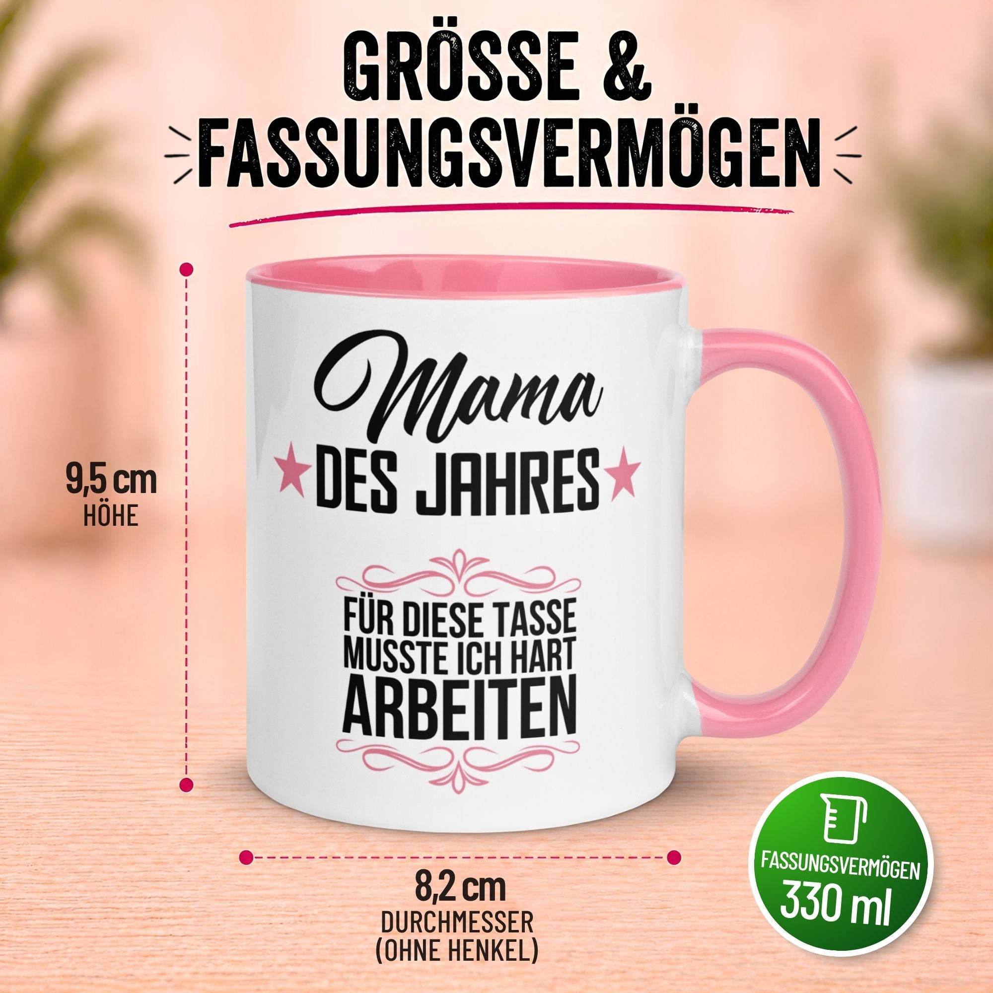 Tasse Mama – „Mama des Jahres“ – Geschenk Becher Geburtstag/Muttertag
