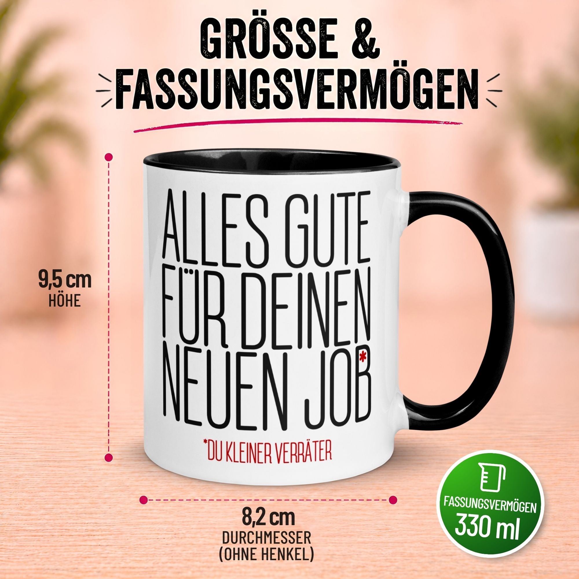 Tasse Abschied – „Alles gute für deinen neuen Job“ – Abschiedsgeschenk Kollegen/Kollegin