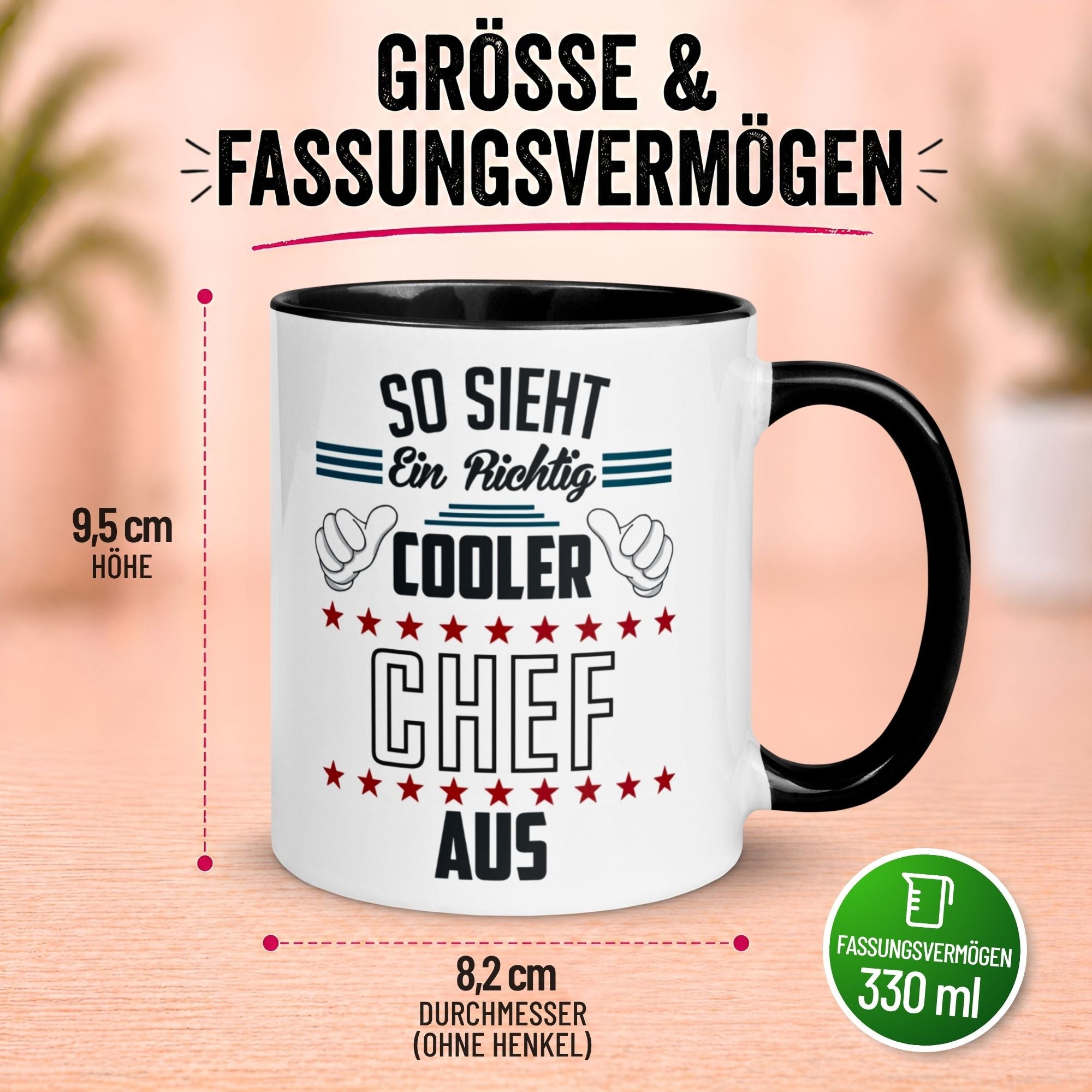 Tasse Chef – „So sieht ein richtig cooler Chef aus“ – Geschenk Bester Chef