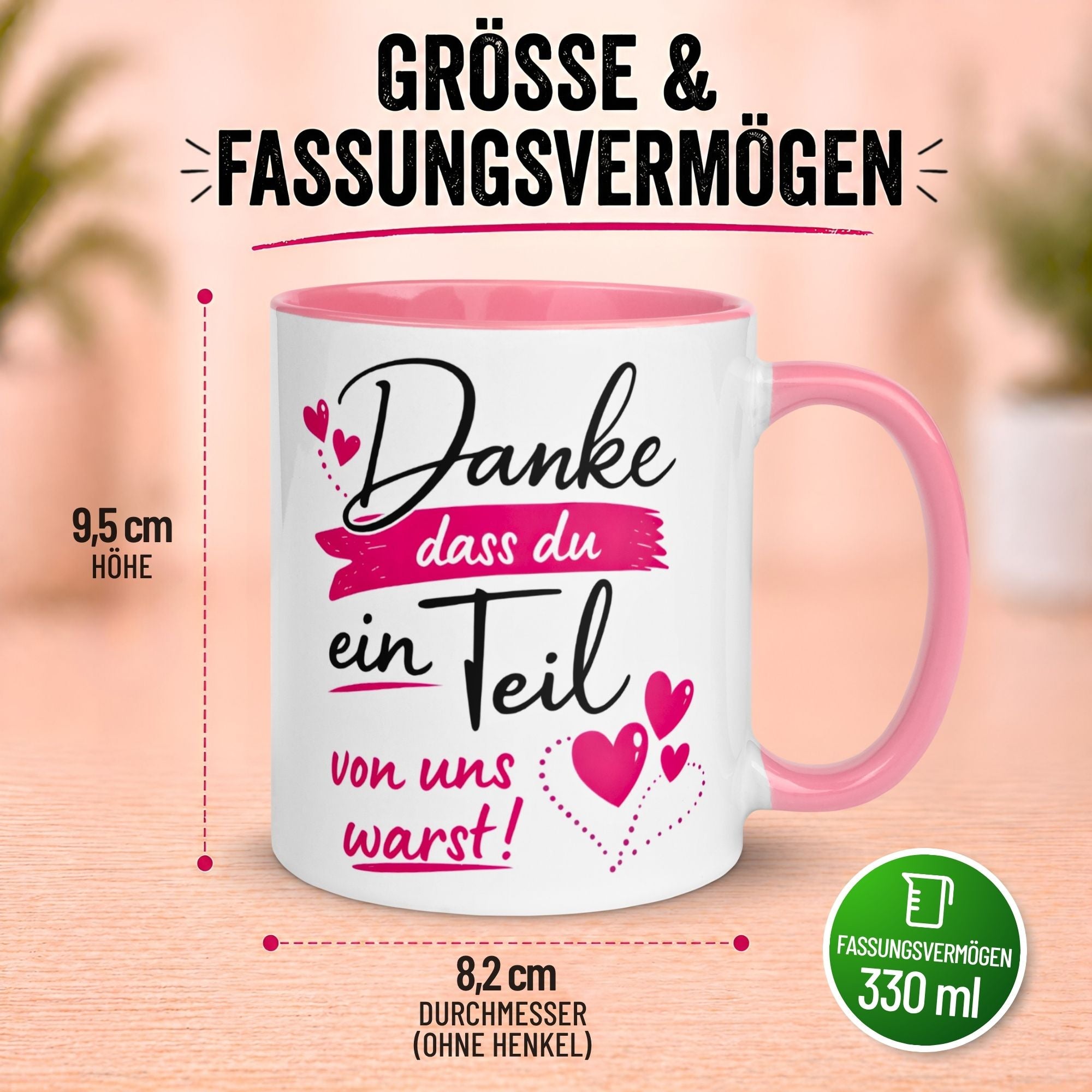 Tasse Abschied – „Ein Teil von uns warst“ – Abschiedsgeschenk für Kollegin