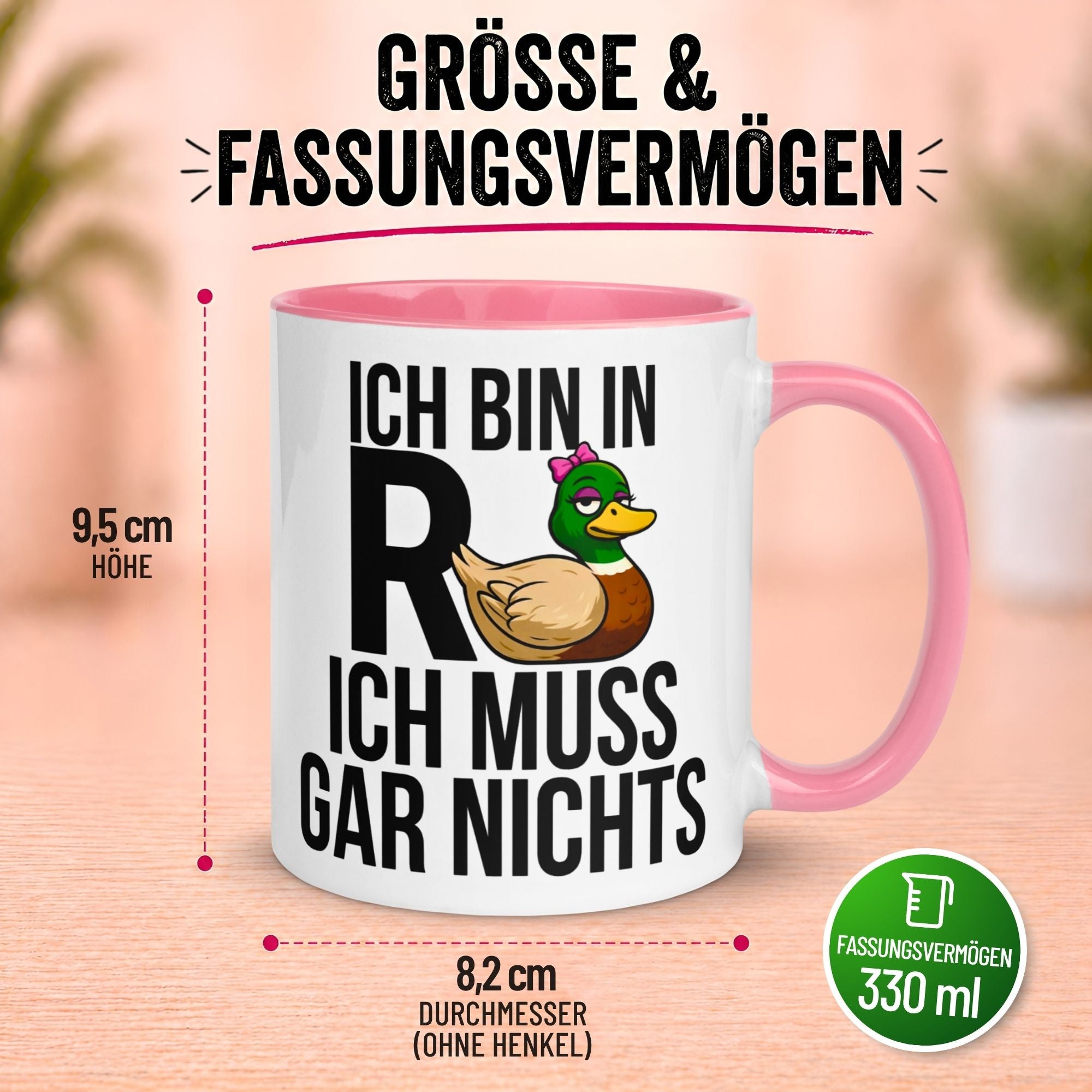 Tasse Rente – „Ich bin in Rente ich muss gar nichts“ – Renteneintritt Geschenk Frau