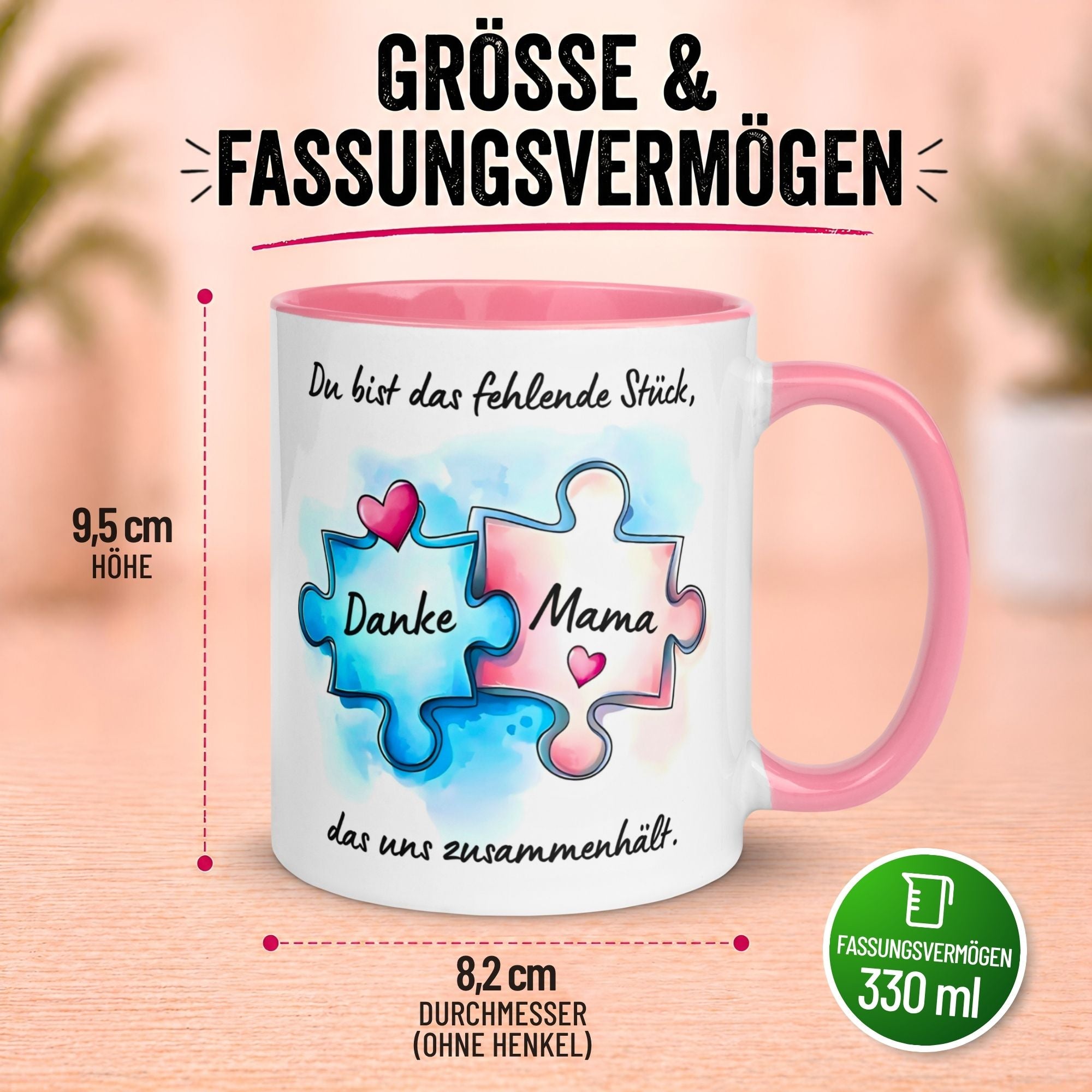 Tasse Mama – „Du hältst uns zusammen“ – Beste Mama Geschenk Becher Geburtstag