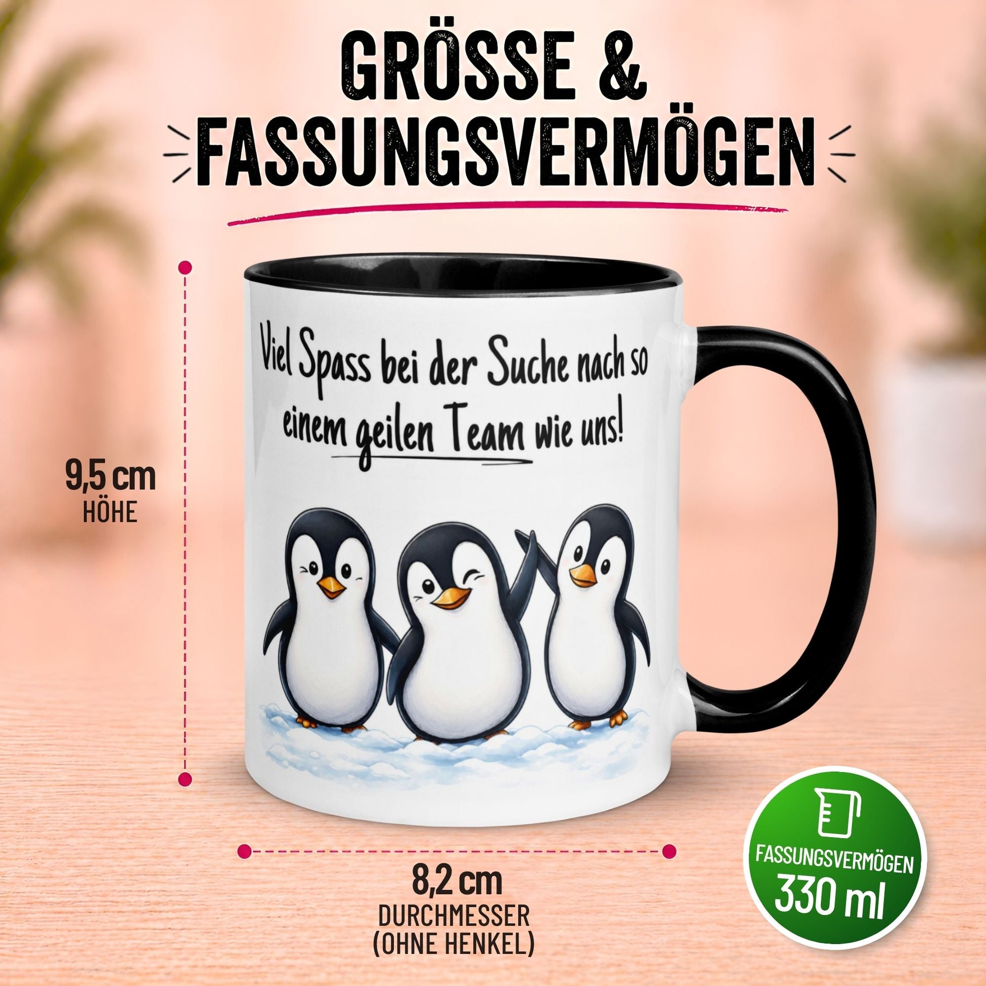 Tasse Abschied – „Viel Spaß bei der Suche“ – Abschiedsgeschenk Kollegin/Kollegen