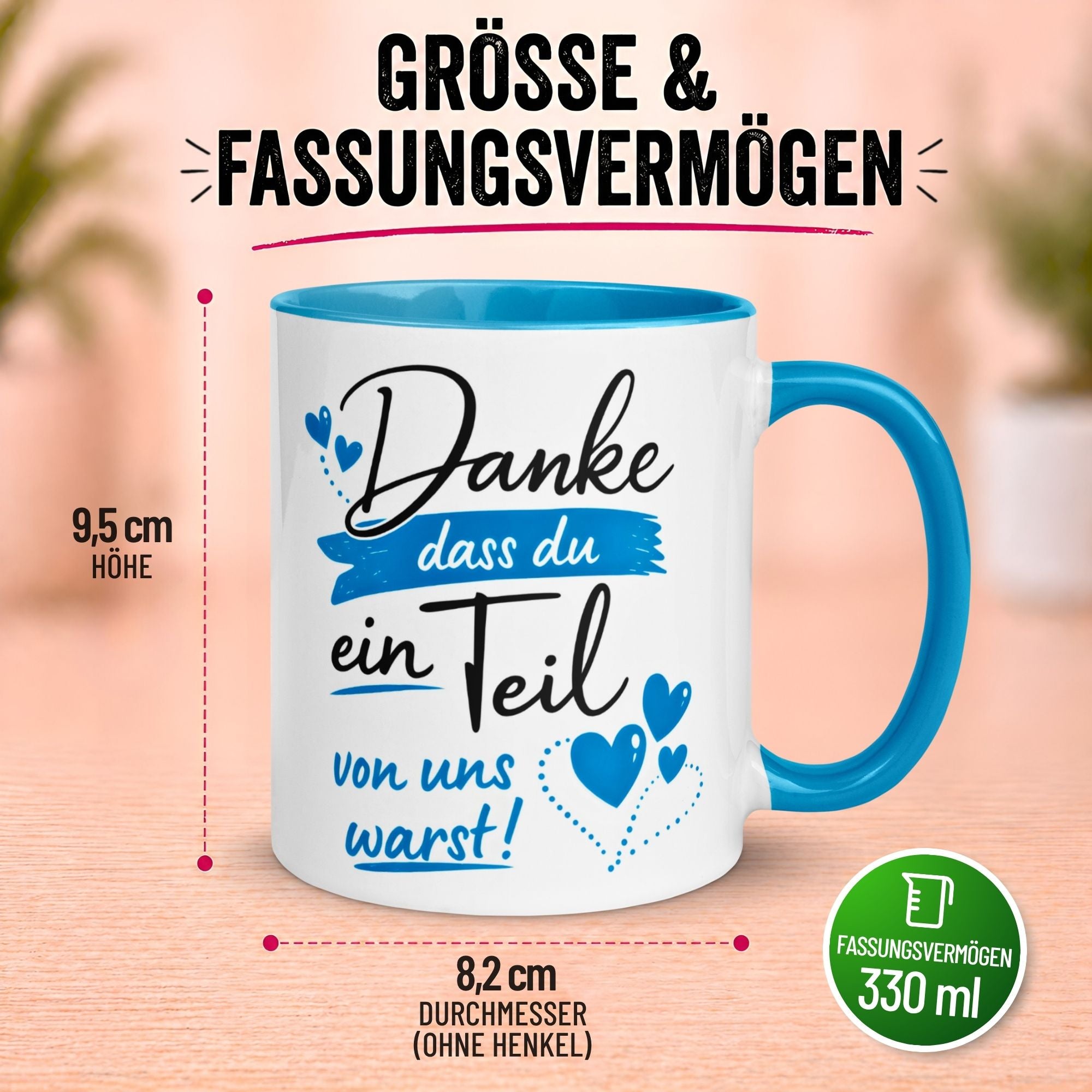 Tasse Abschied – „Ein Teil von uns warst“ – Abschiedsgeschenk für Kollegin/Kollege