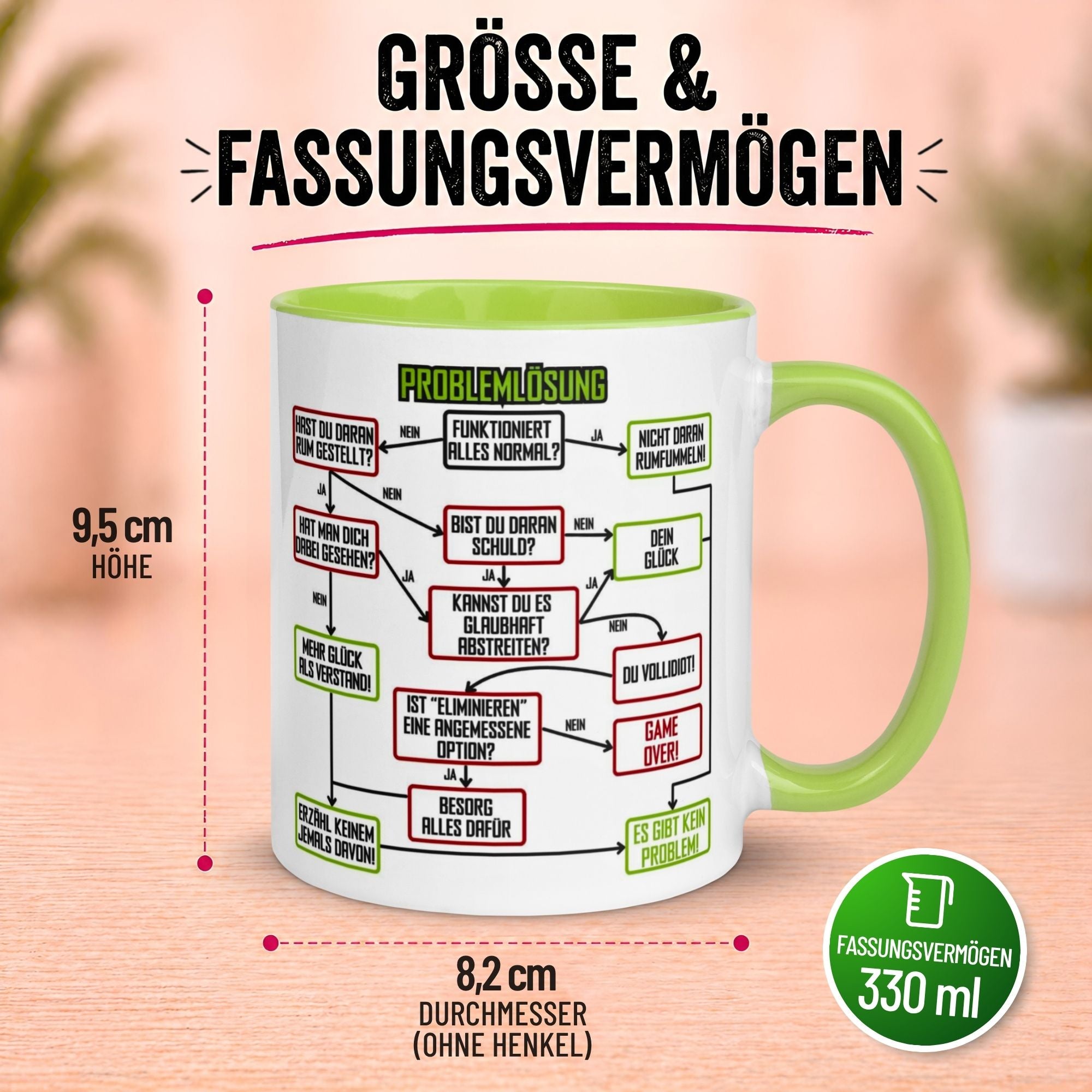Tasse Kollegin – „Problemlösung im Büro“ – Geschenk Beste Arbeitskollegin