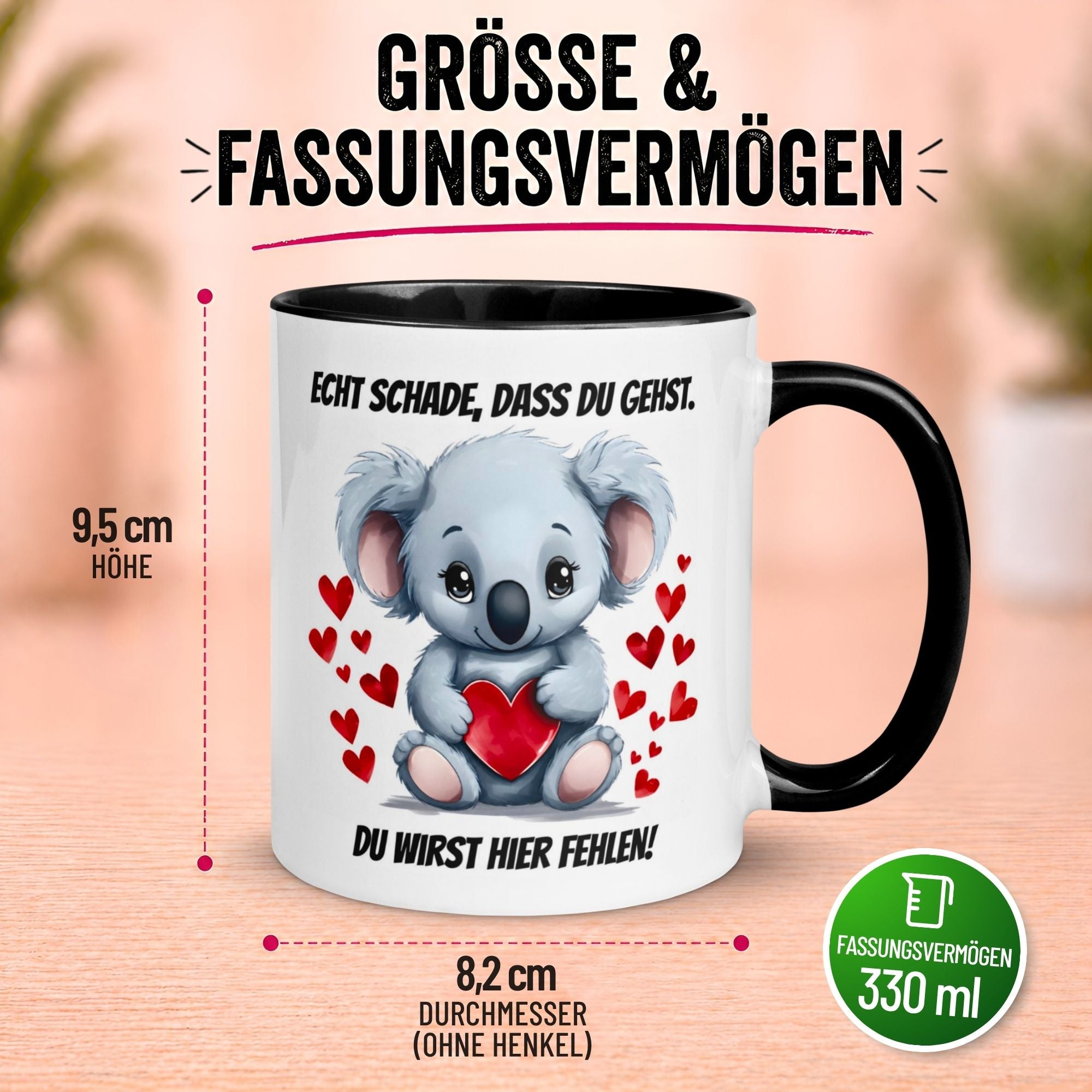 Tasse Abschied – „Echt schade dass du gehst“ – Abschiedsgeschenk Kollegin