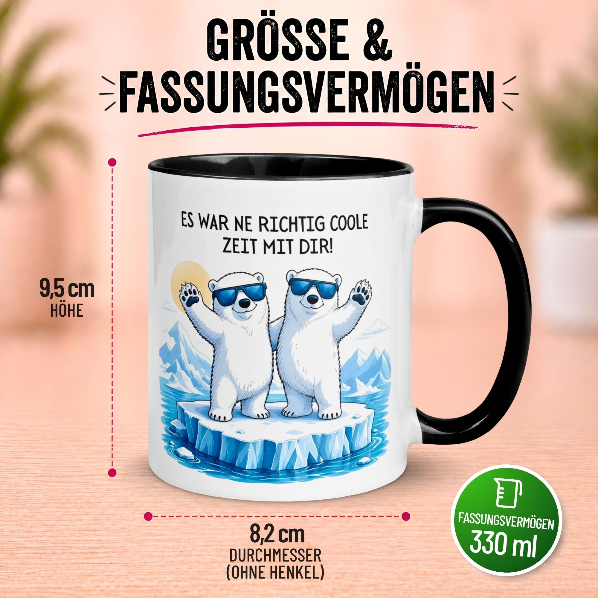 Tasse Abschied – „Es war ne richtig coole Zeit mit dir“ – Abschiedsgeschenk Kollegin/Kollegen