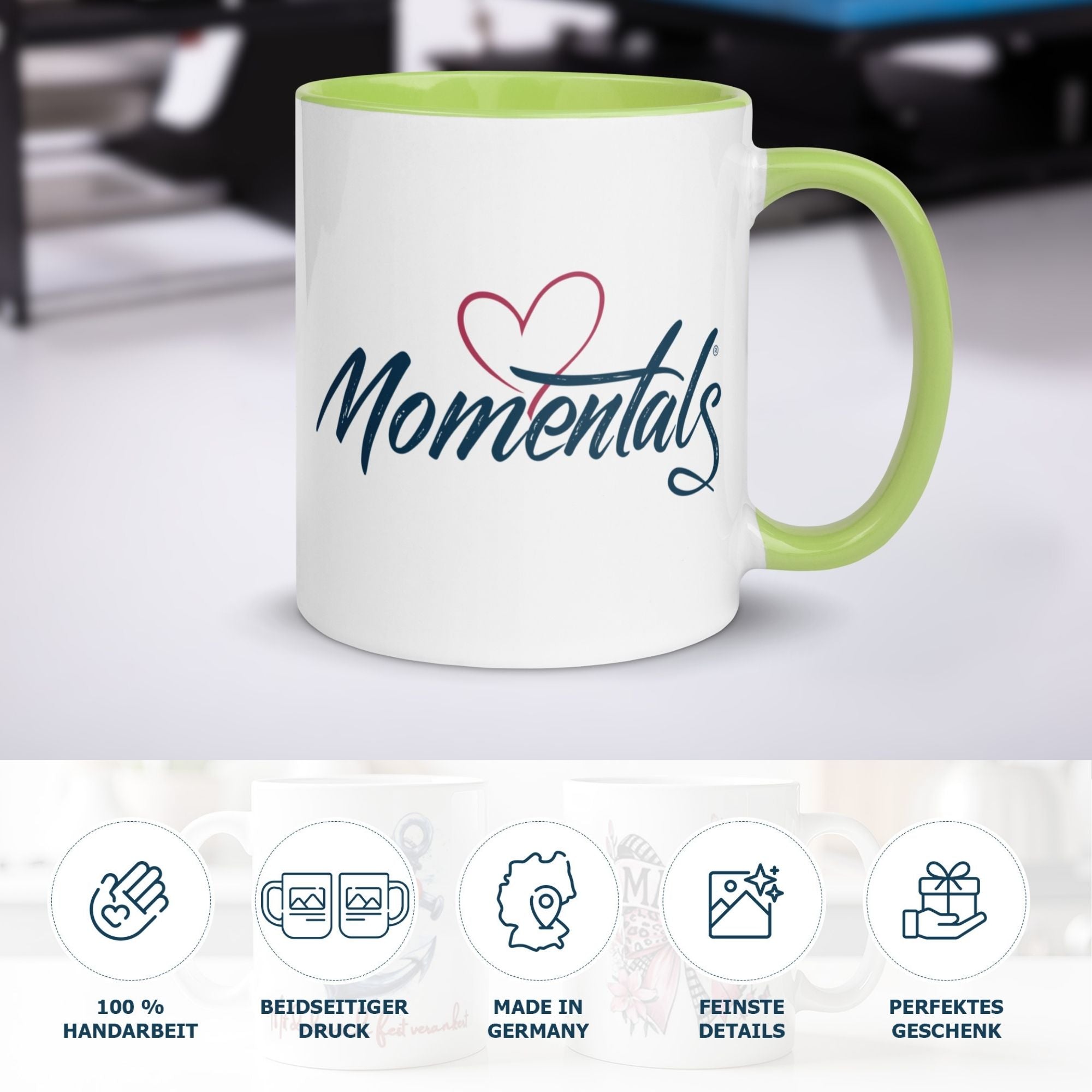 Momentals® Tasse Kollegin | Herz & Spruch | Lieblingskollegin - Du bist die Beste