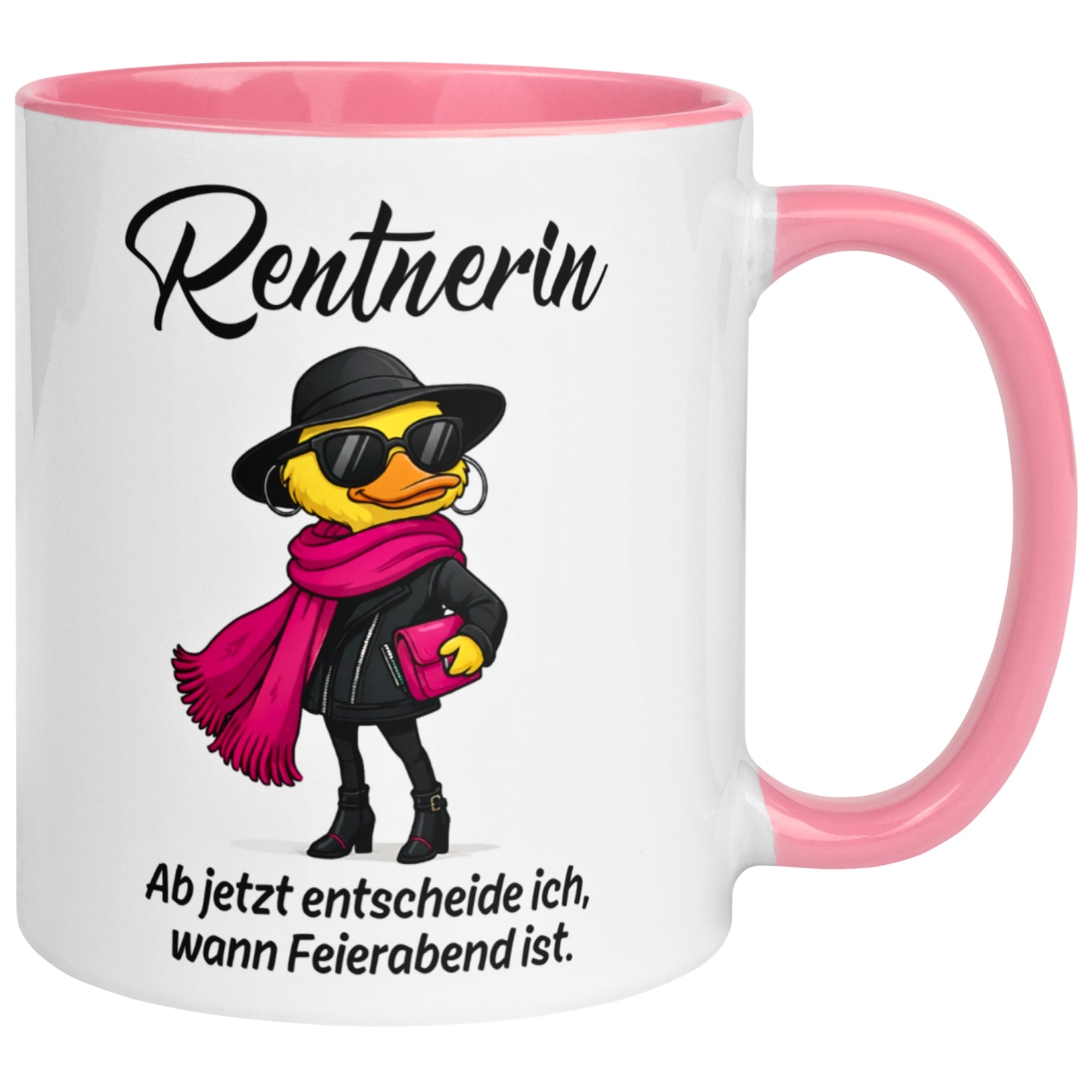 Tasse Rentnerin – „Ab jetzt entscheide ich wann Feierabend ist“ – Geschenk Rente Frau