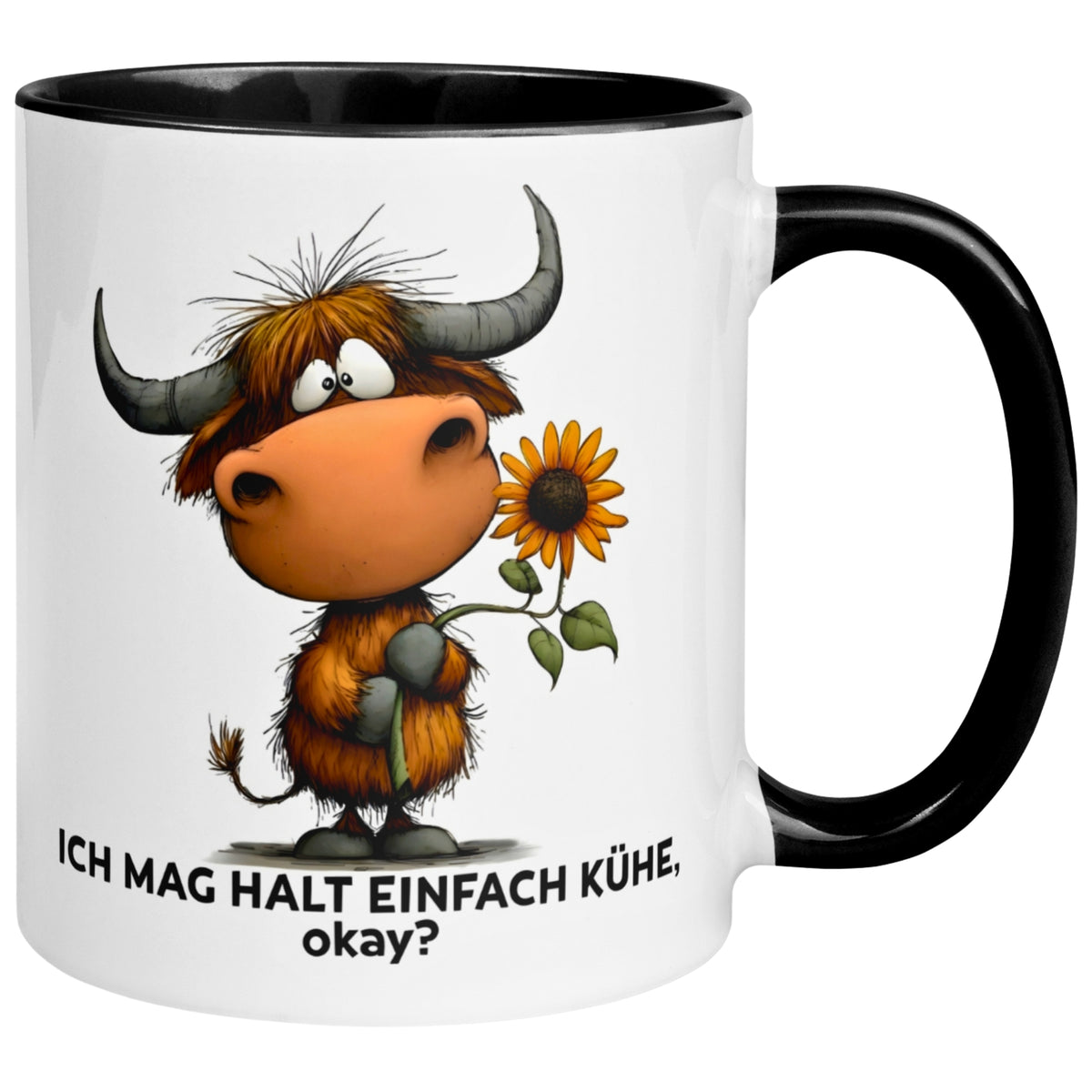 Tasse Kuh – „Ich mag halt einfach Kühe - okay“ – lustiger Geschenk Becher für Landwirt