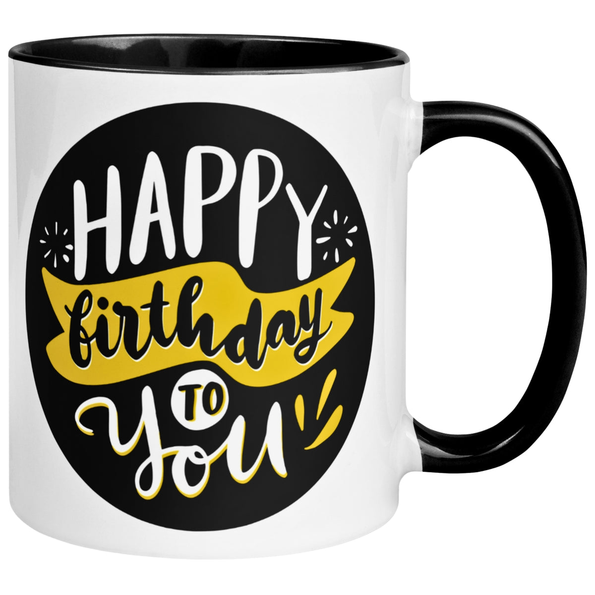 Tasse Geburtstag – „Happy Birthday Schwarz Gold“ – Geburtstagsgeschenk Mann Frau
