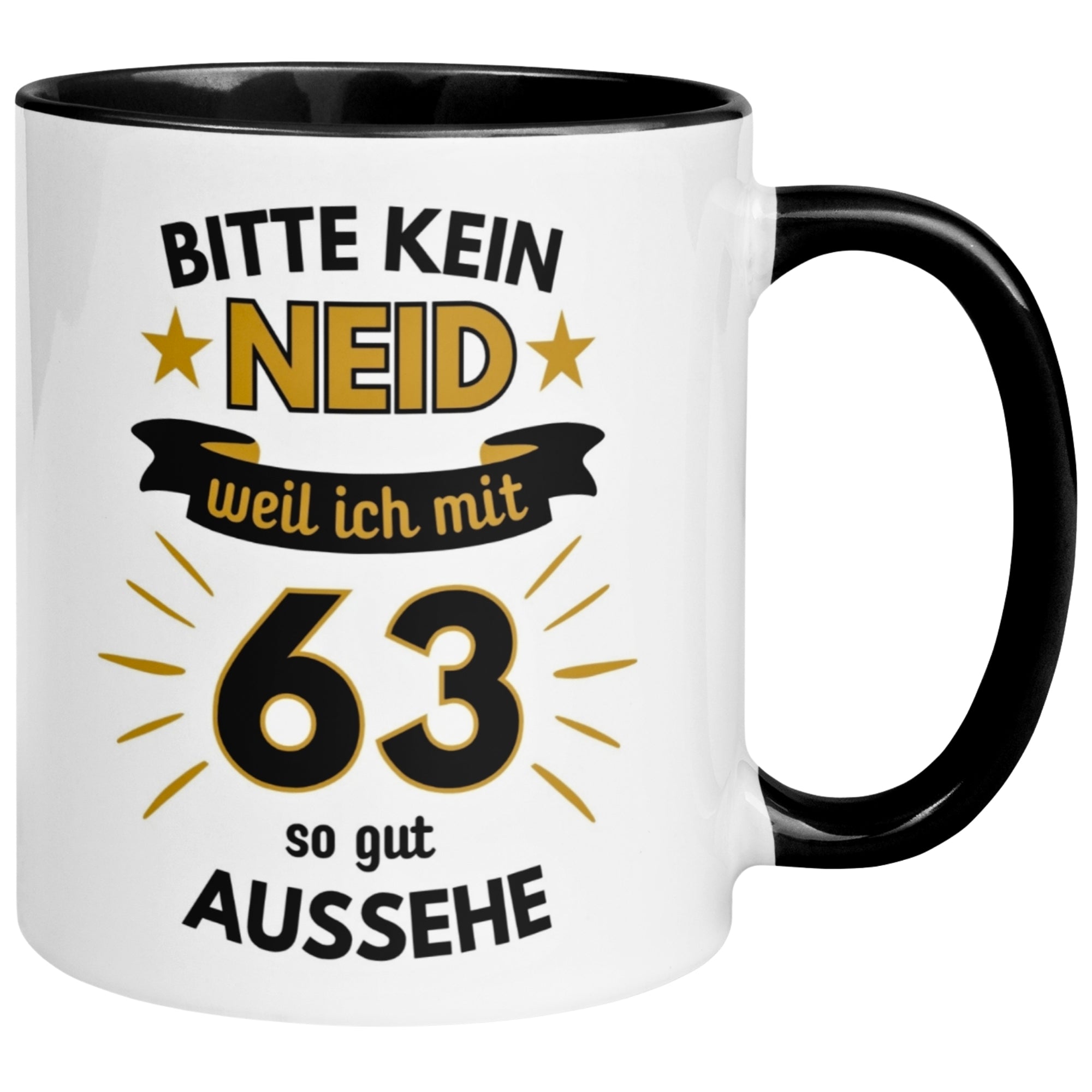 Tasse 63. Geburtstag Mann – „Bitte kein Neid“ – Geschenk zum Geburtstag für Männer