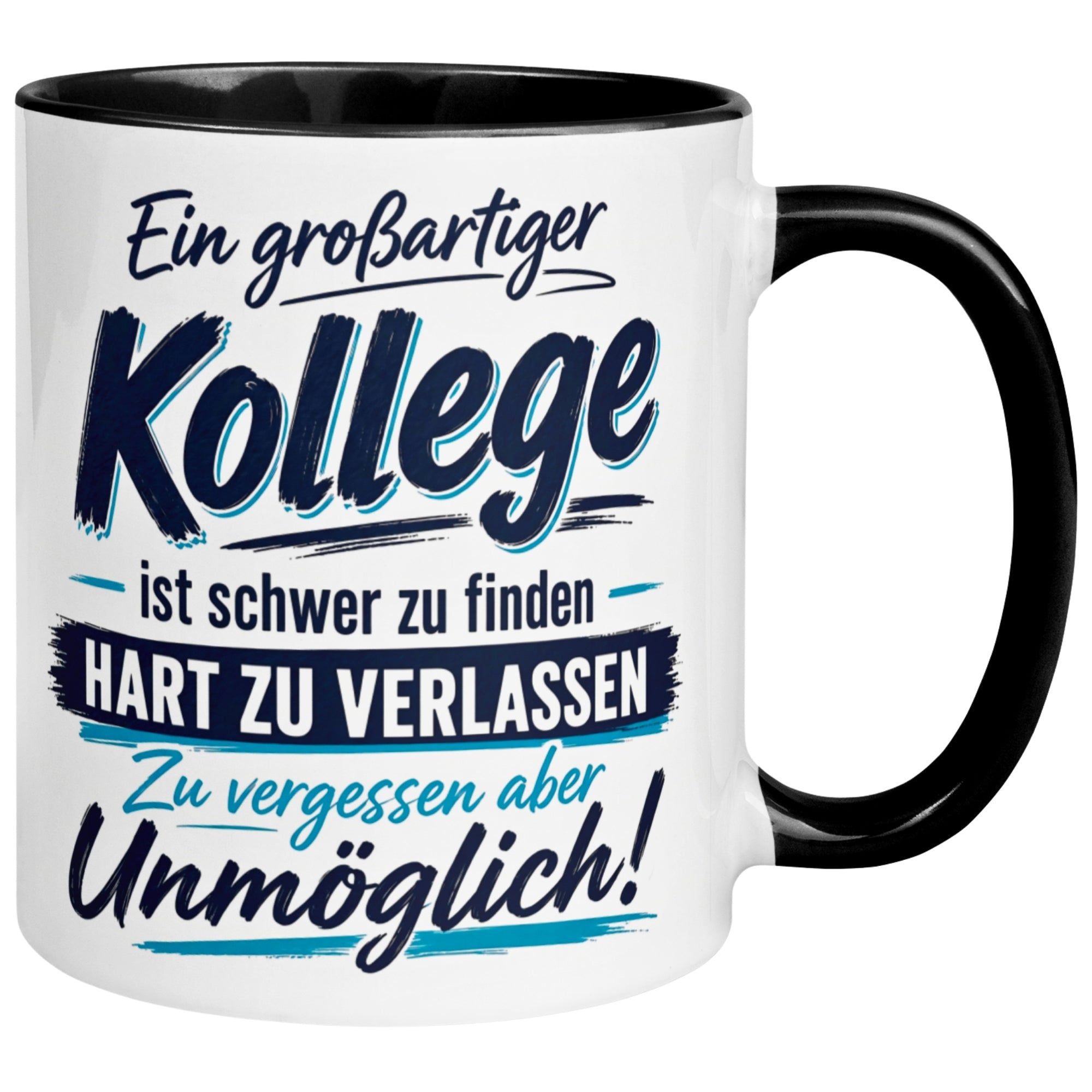 Tasse Kollege – „Ein großartiger Kollege ist schwer zu finden“ – Geschenk Abschied Arbeitskollege